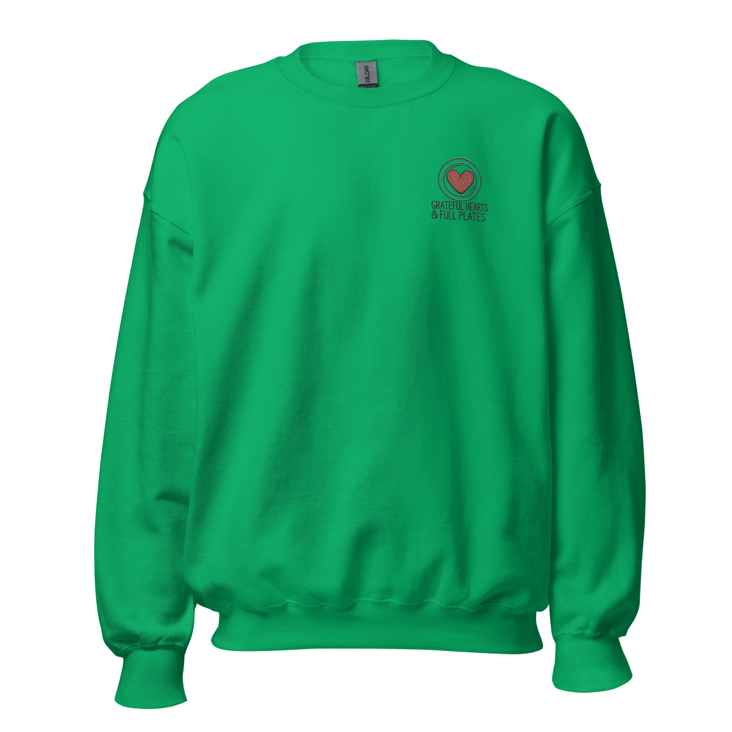 Irish green - Thanksgiving Sweatshirt - Grateful Hearts & Full Plates