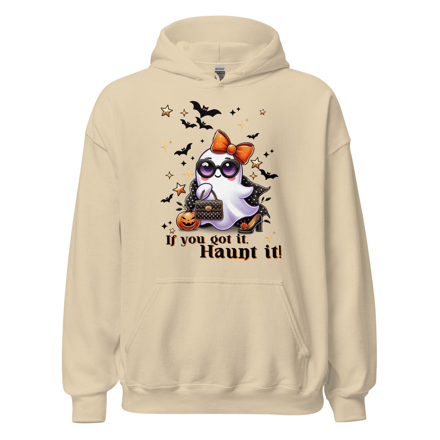 Unisex Halloween Printed Hoodie – "If You Got It, Haunt It!" – Fun Halloween Hoodie - Occasion Nation Studio