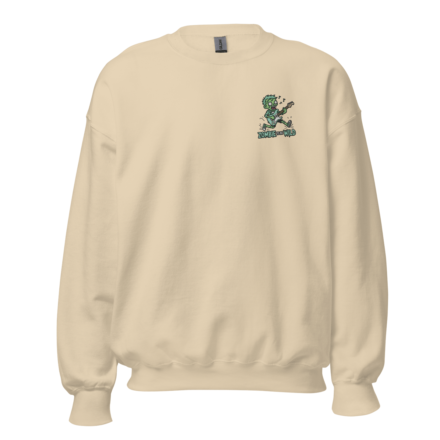 Unisex Halloween Embroidered Sweatshirt – "Zombie To Be Wild" – Fun Zombie Halloween Sweatshirt - Occasion Nation Studio