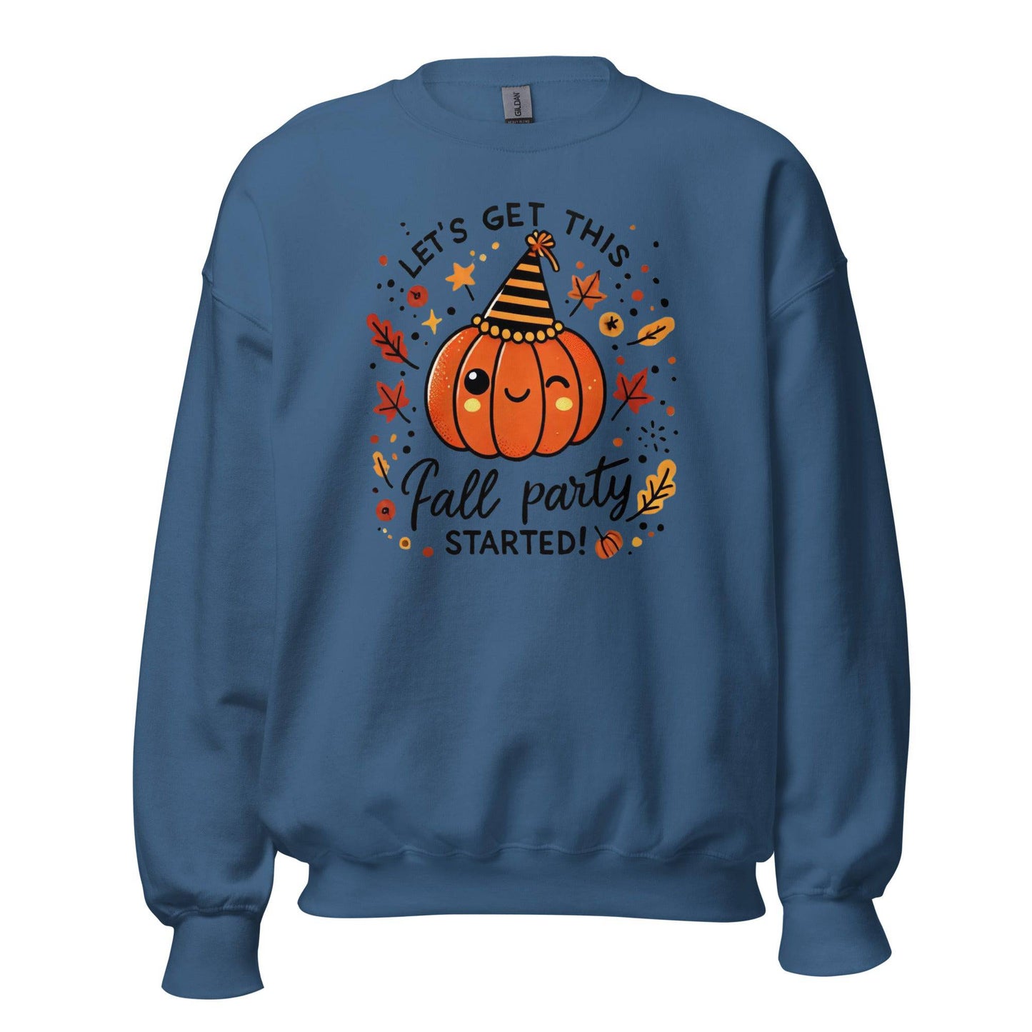 Unisex Fall Printed Sweatshirt – "Let’s Get This Fall Party Started" – Fun and Cozy Fall Sweatshirt for Autumn Lovers - Occasion Nation Studio