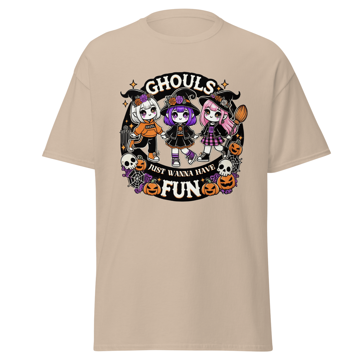 Unisex Halloween Printed T-Shirt – "Ghouls Just Wanna Have Fun" – Fun Halloween T-Shirt - Occasion Nation Studio