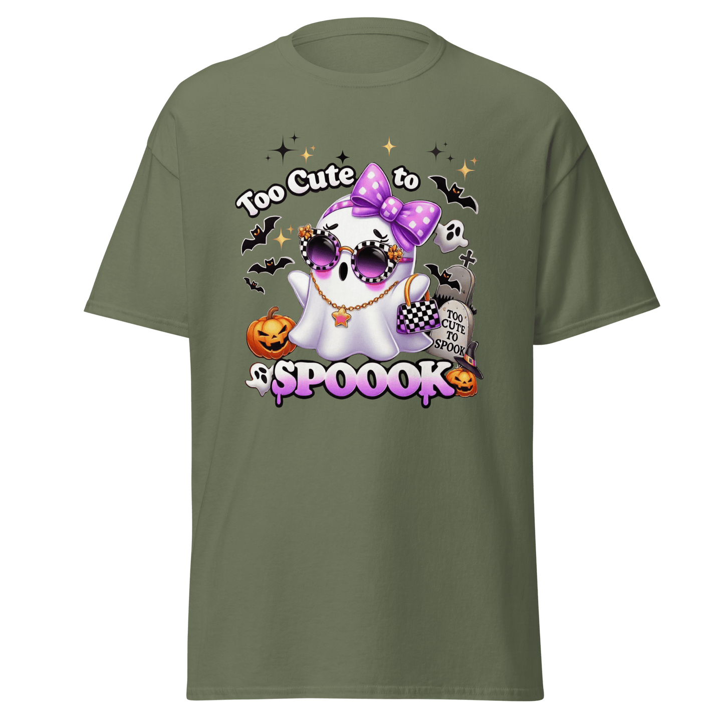 Unisex Halloween Printed T-Shirt – "Too Cute To Spook" – Fun Halloween T-Shirt - Occasion Nation Studio