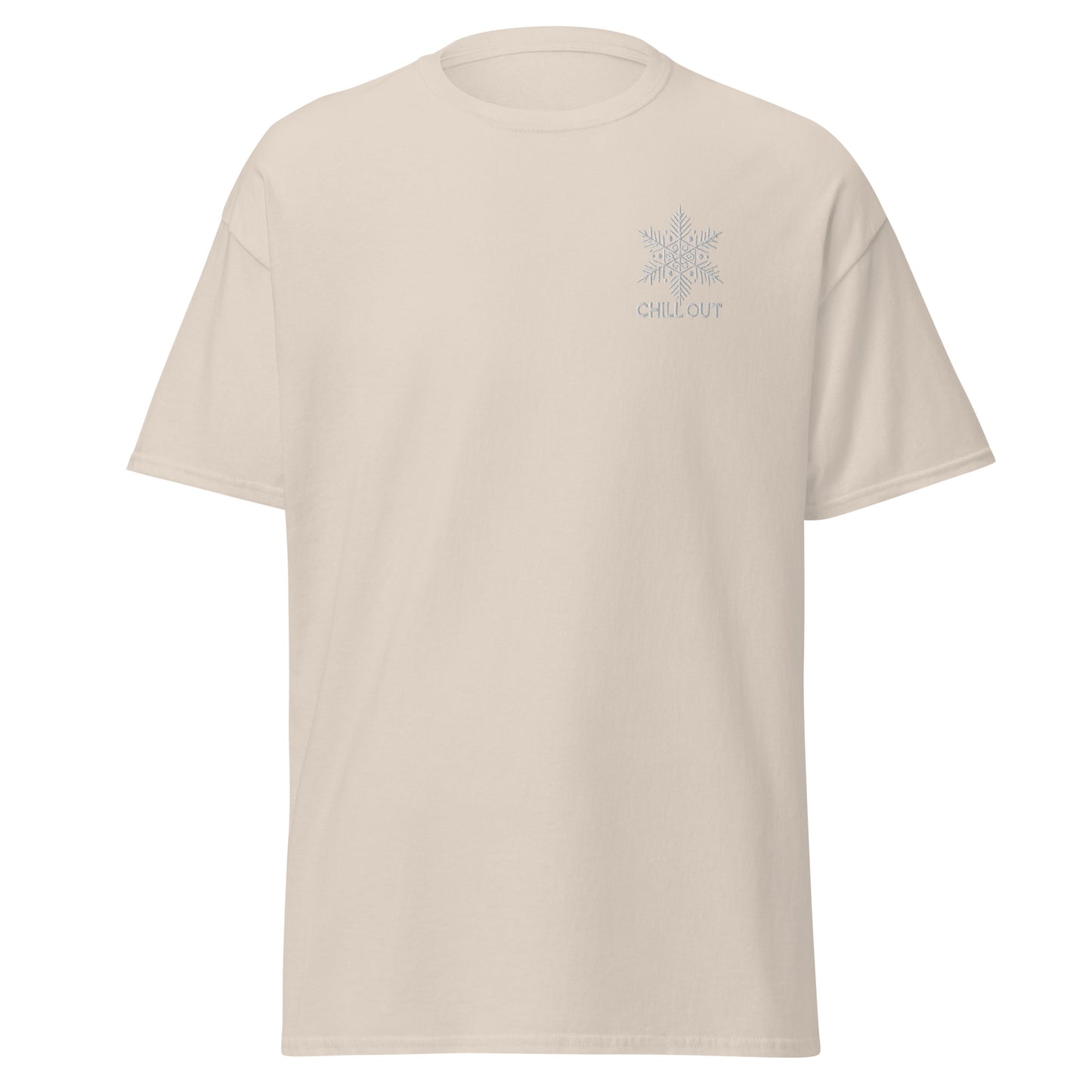 Chill Out Embroidered Snowflake Christmas T-Shirt – Festive Holiday Outfit & Seasonal Clothing - Occasion Nation Studio