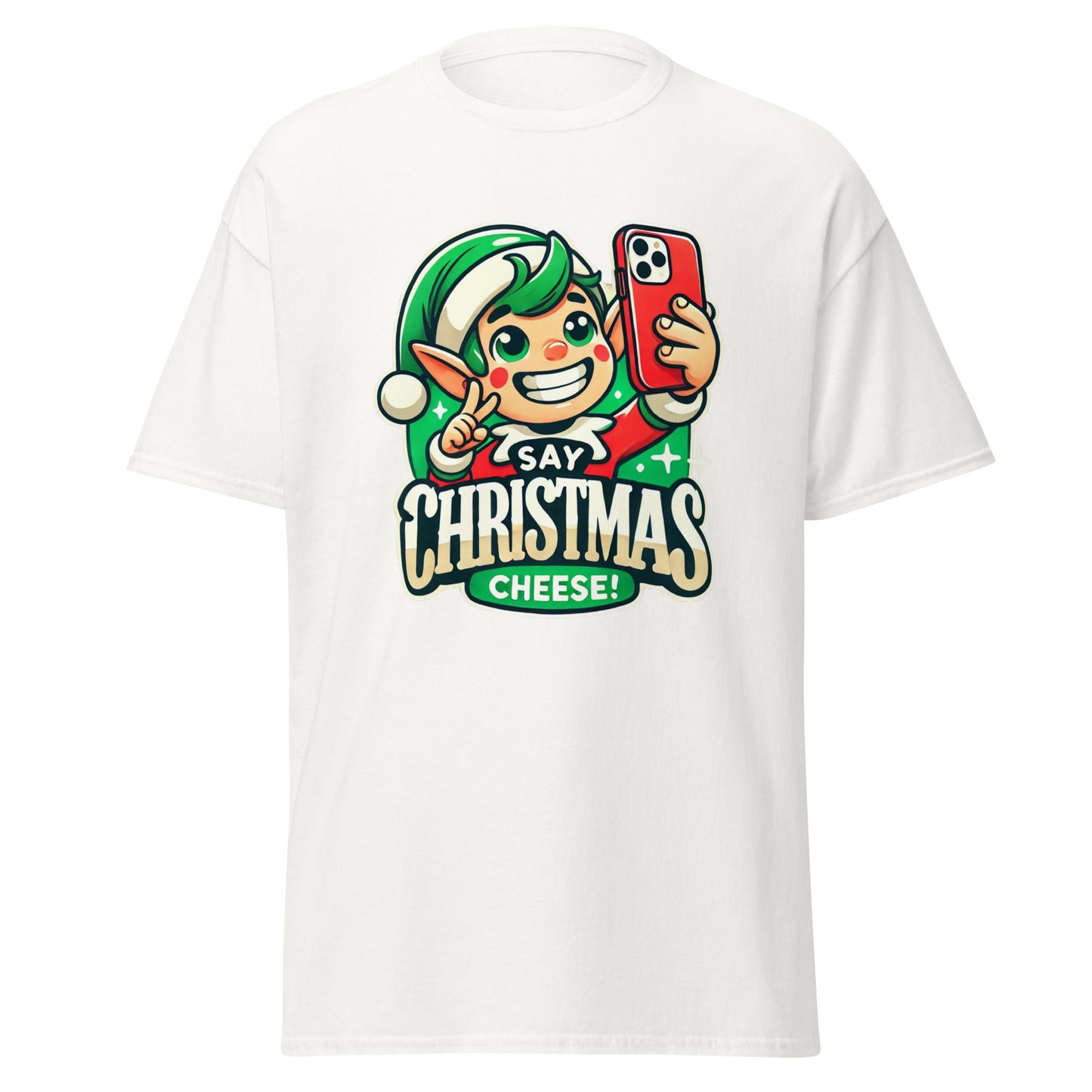 Say Christmas Cheese Funny Elf Christmas T-Shirt – Festive Holiday Outfit & Seasonal Clothing - Occasion Nation Studio