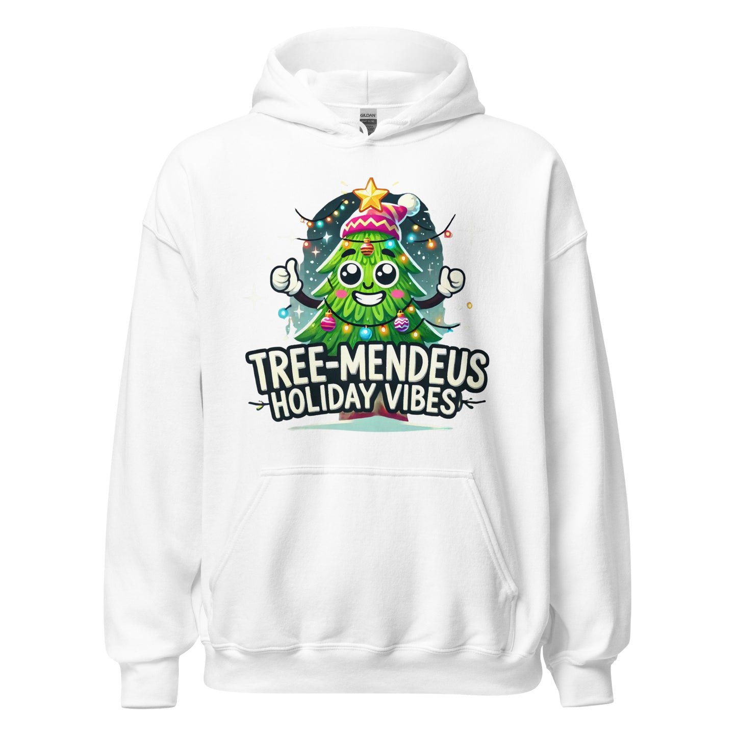 Tree-Mendeus Holiday Vibes! Funny Christmas Tree Hoodie – Cozy Holiday Outfit & Seasonal Clothing - Occasion Nation Studio