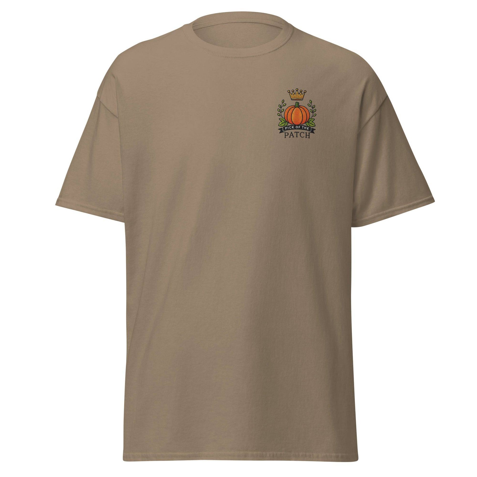Unisex Fall Embroidered T-Shirt – "Pick of the Patch" – Fun & Festive Fall Tee for Autumn Lovers - Occasion Nation Studio