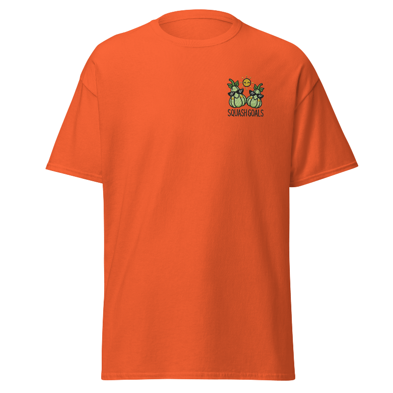 Unisex Fall Embroidered T-Shirt – "Squash Goals" - Occasion Nation Studio