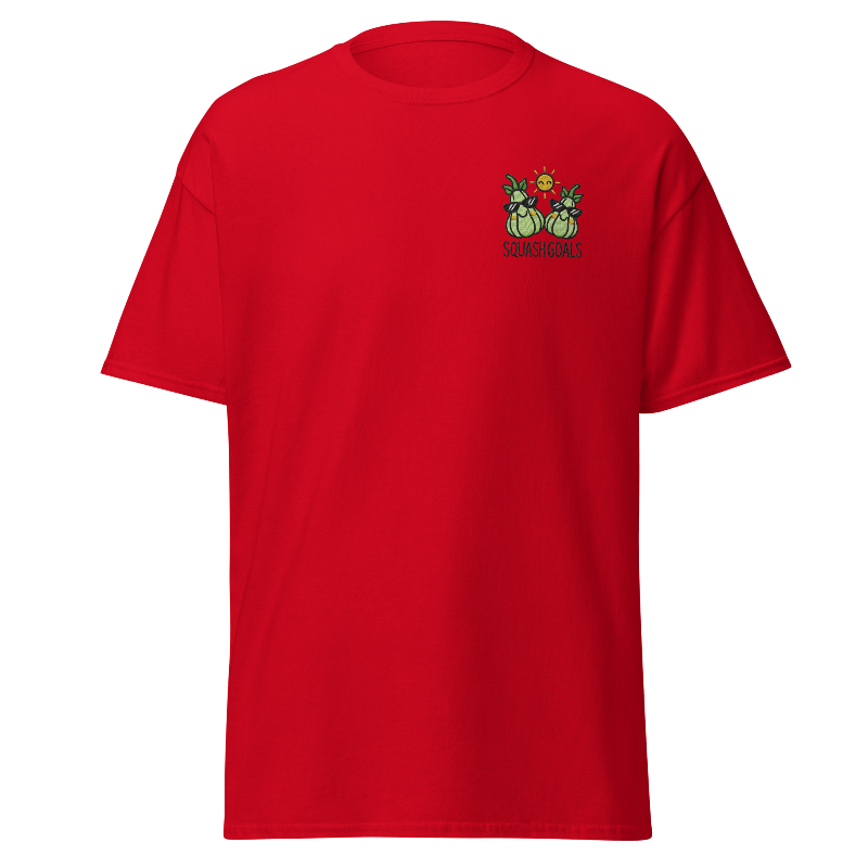 Unisex Fall Embroidered T-Shirt – "Squash Goals" - Occasion Nation Studio
