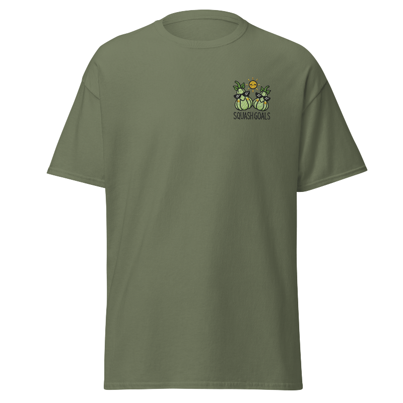 Unisex Fall Embroidered T-Shirt – "Squash Goals" - Occasion Nation Studio