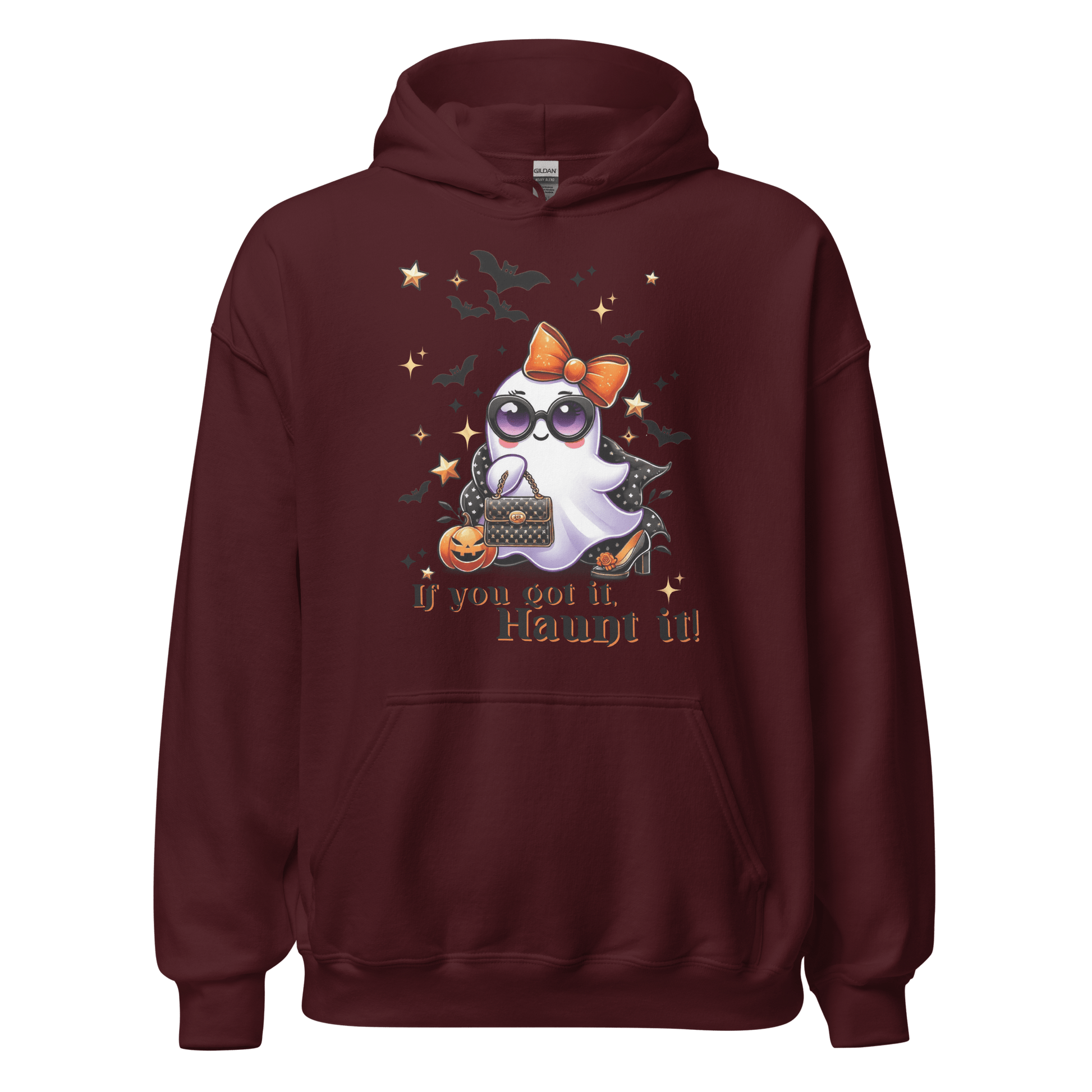 Unisex Halloween Printed Hoodie – "If You Got It, Haunt It!" – Fun Halloween Hoodie - Occasion Nation Studio