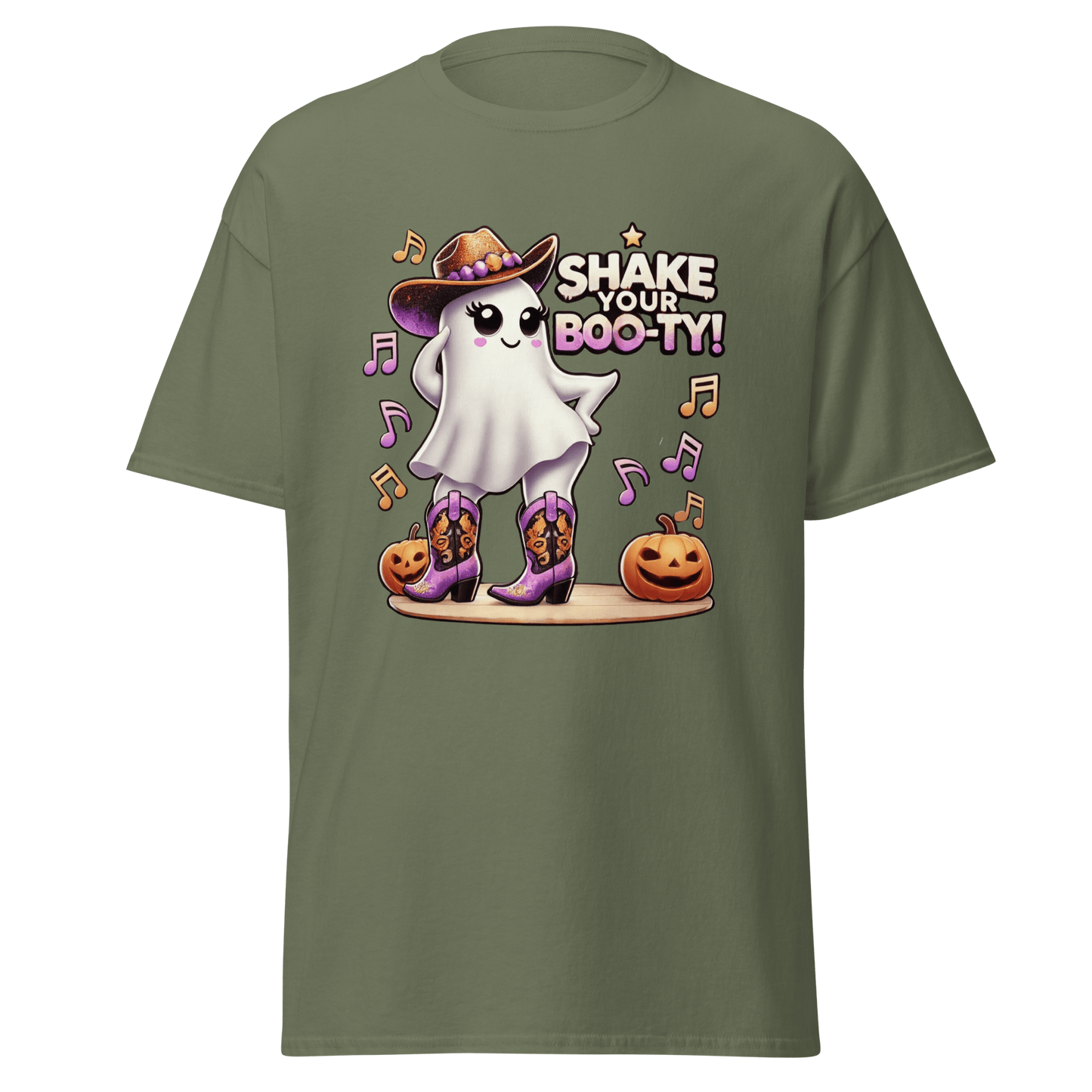 Unisex Halloween Printed T-Shirt – "Shake Your Boo-Ty!" – Fun Halloween T-Shirt - Occasion Nation Studio