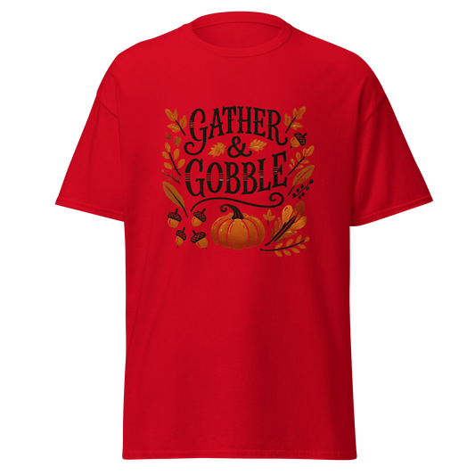 Red - Thanksgiving T-Shirt - Gather & Gobble