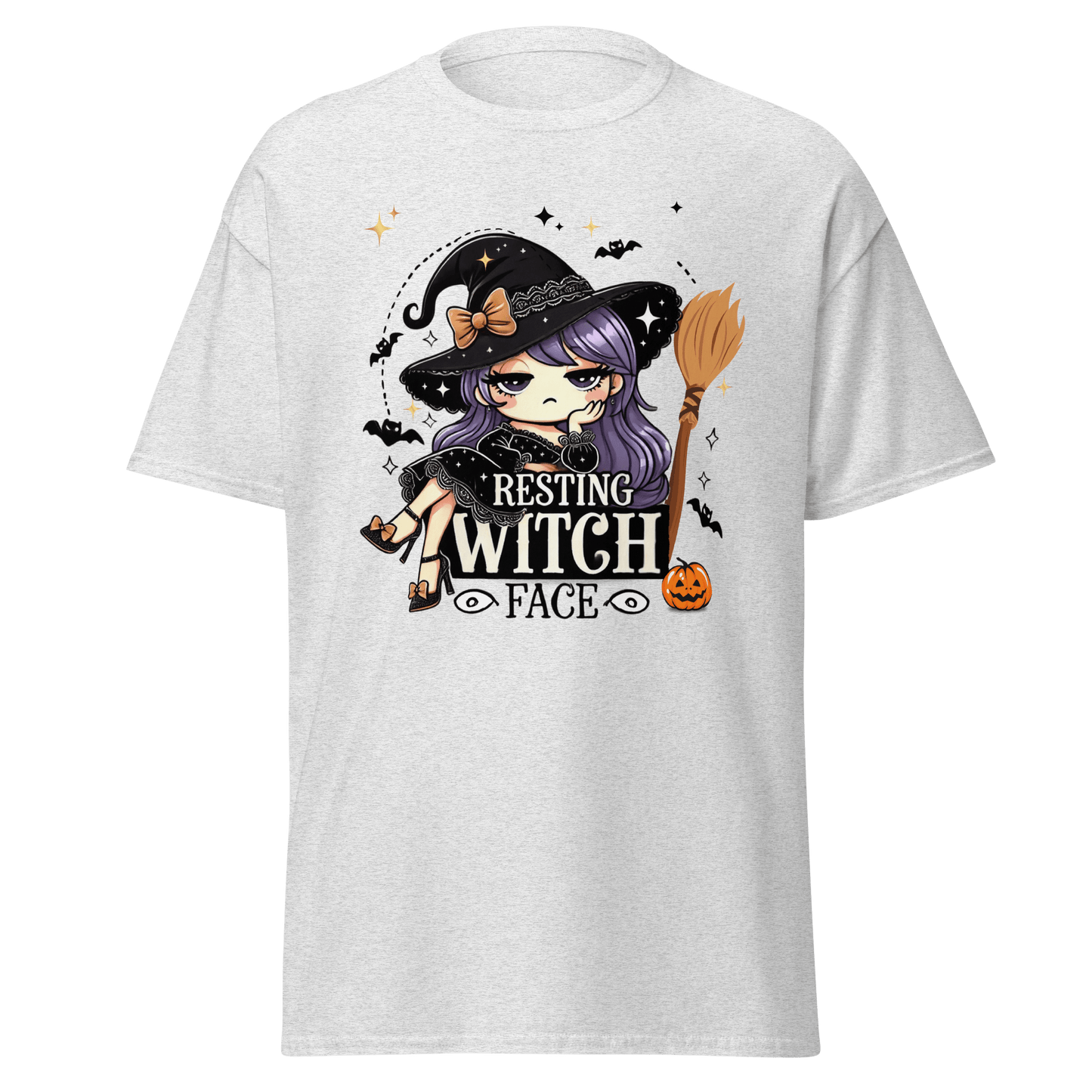 Unisex Halloween Printed T-Shirt – "Resting Witch Face" – Fun Witch Halloween T-Shirt - Occasion Nation Studio