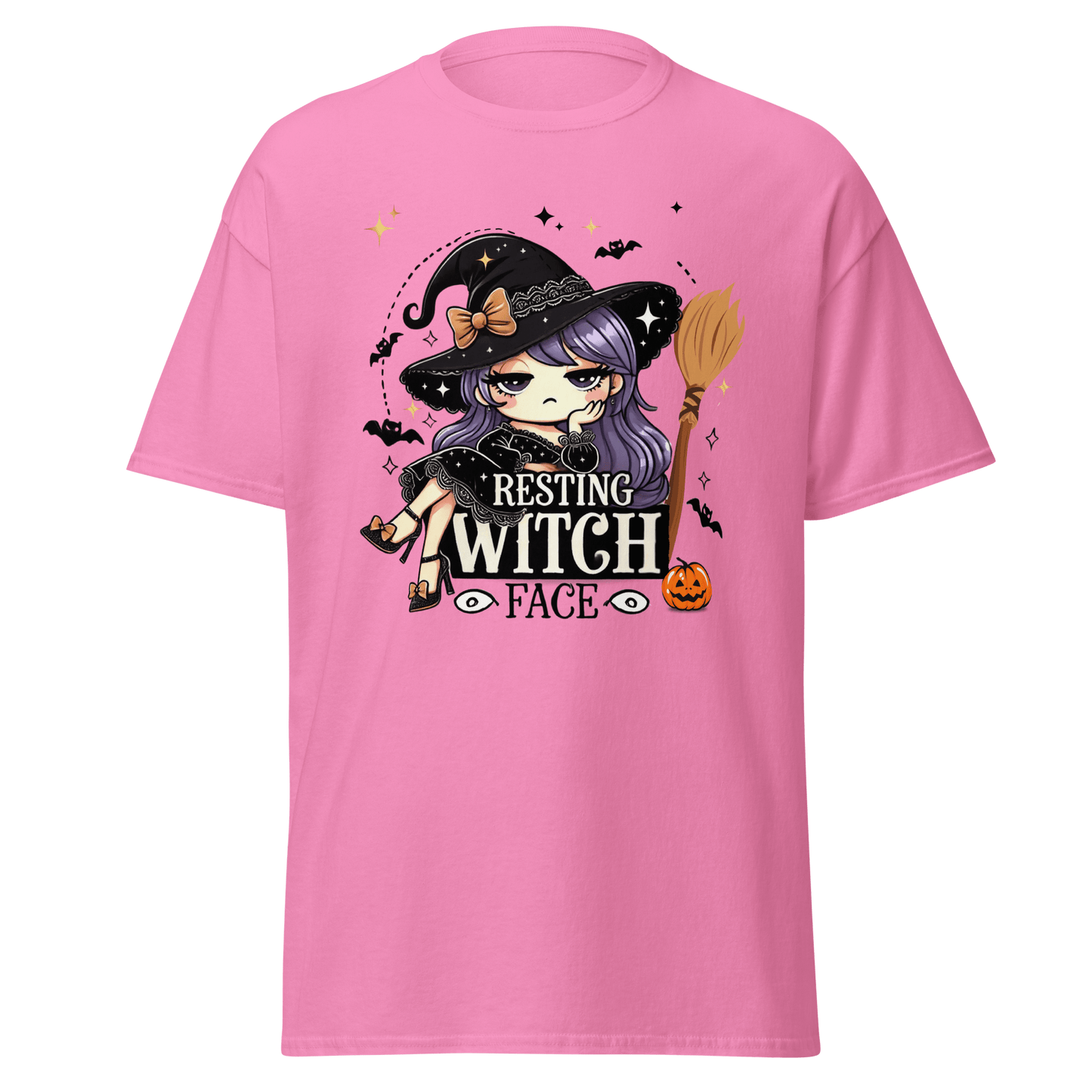 Unisex Halloween Printed T-Shirt – "Resting Witch Face" – Fun Witch Halloween T-Shirt - Occasion Nation Studio