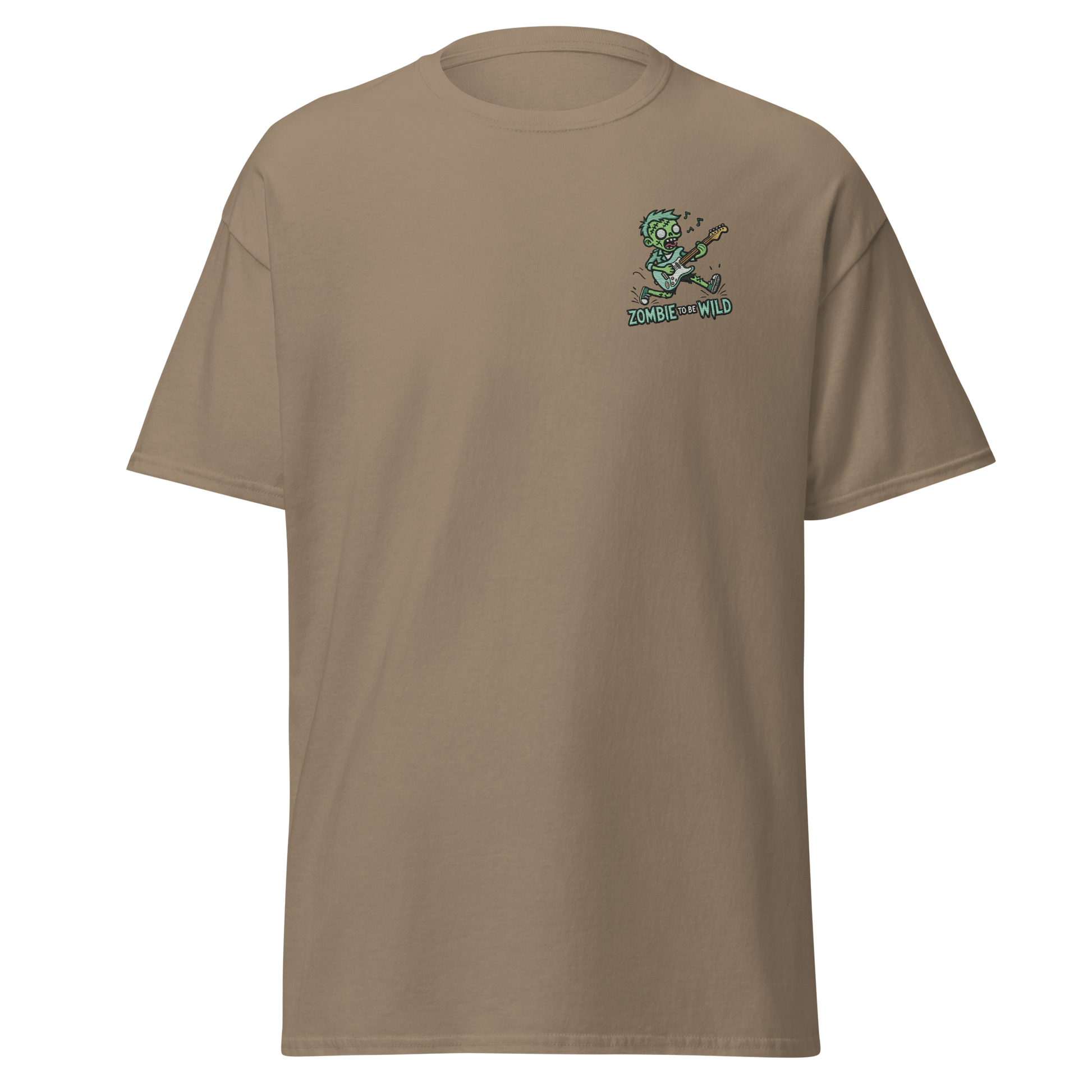 Unisex Halloween Embroidered T-Shirt – "Zombie To Be Wild!" – Fun Zombie Halloween T-Shirt - Occasion Nation Studio