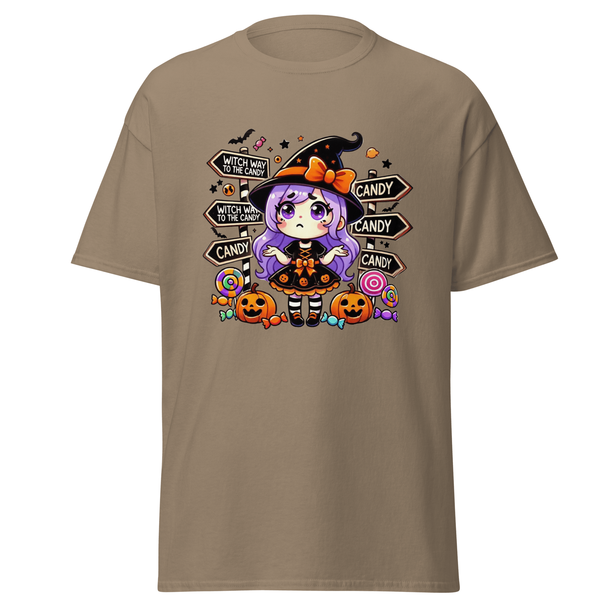 Unisex Halloween Printed T-Shirt – "Witch Way To The Party?" – Fun Halloween T-Shirt - Occasion Nation Studio