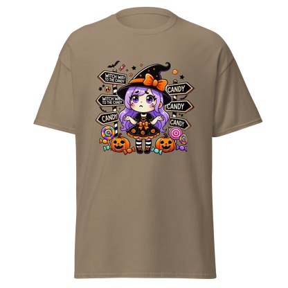 Unisex Halloween Printed T-Shirt – "Witch Way To The Party?" – Fun Halloween T-Shirt - Occasion Nation Studio