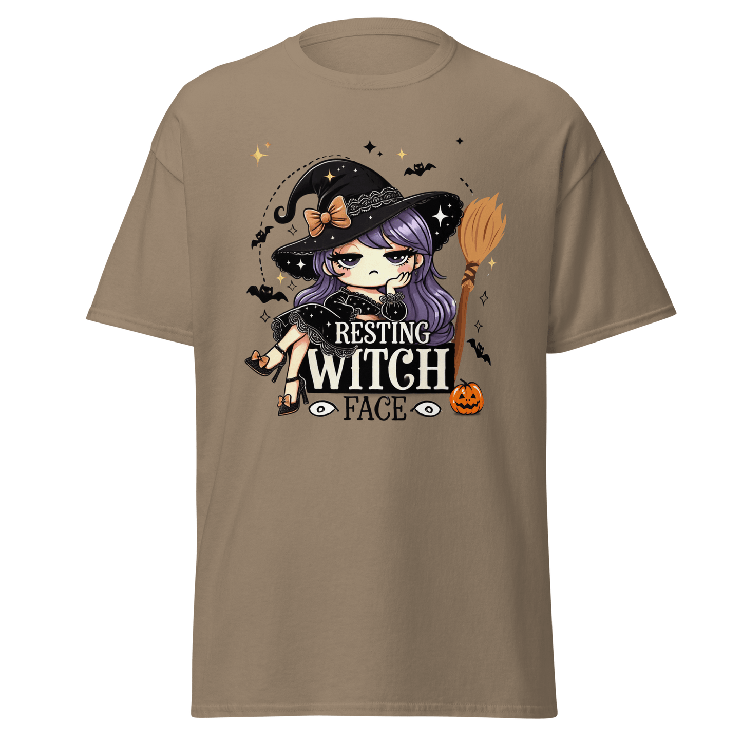 Unisex Halloween Printed T-Shirt – "Resting Witch Face" – Fun Witch Halloween T-Shirt - Occasion Nation Studio