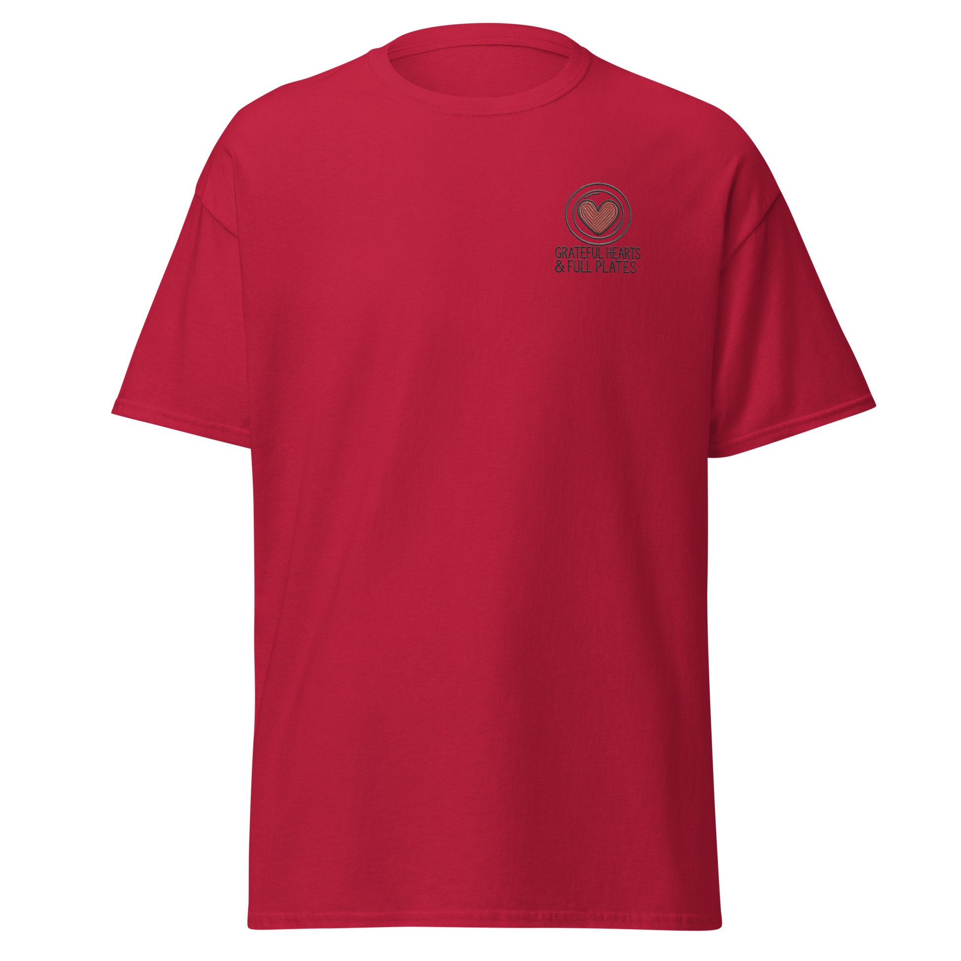 cardinal - Thanksgiving T-Shirt - Grateful Hearts & Full Plates