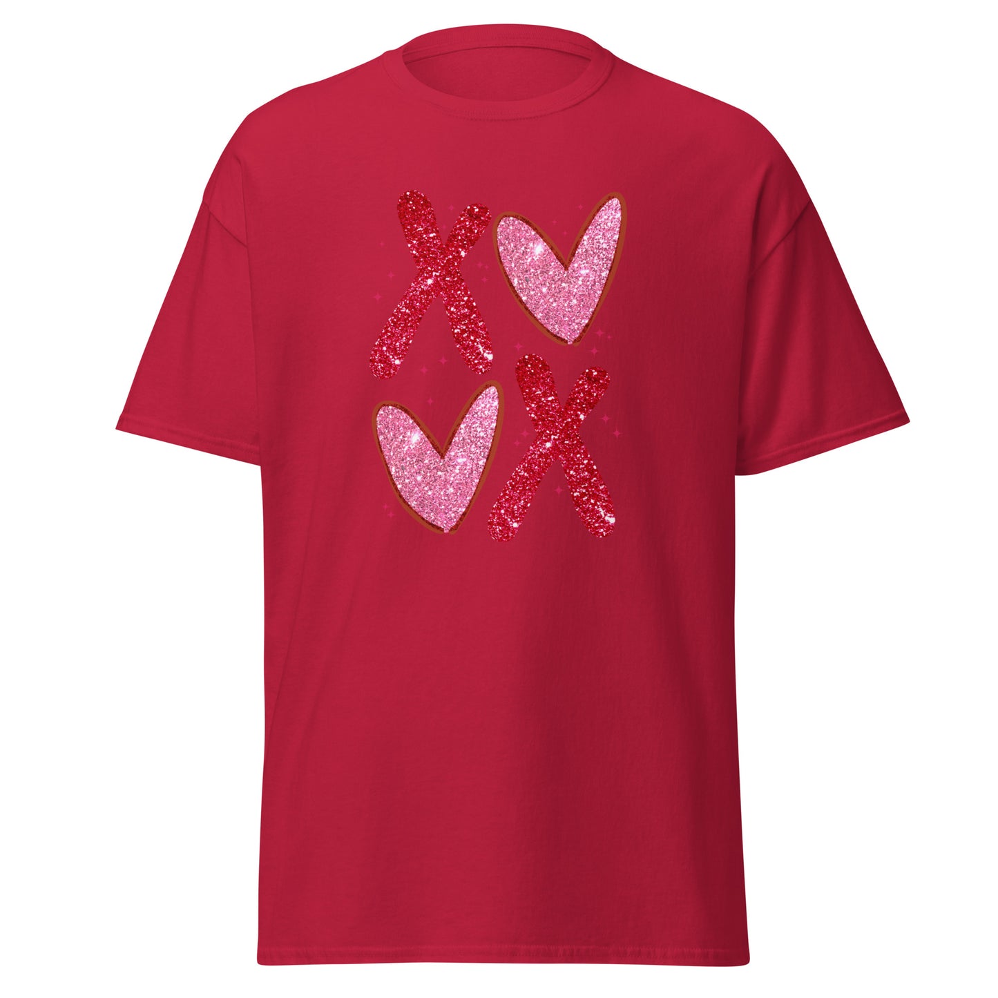 XOXO Pink Glitter - Valentine’s Day T-Shirt – Lightweight and Festive - Occasion Nation Studio