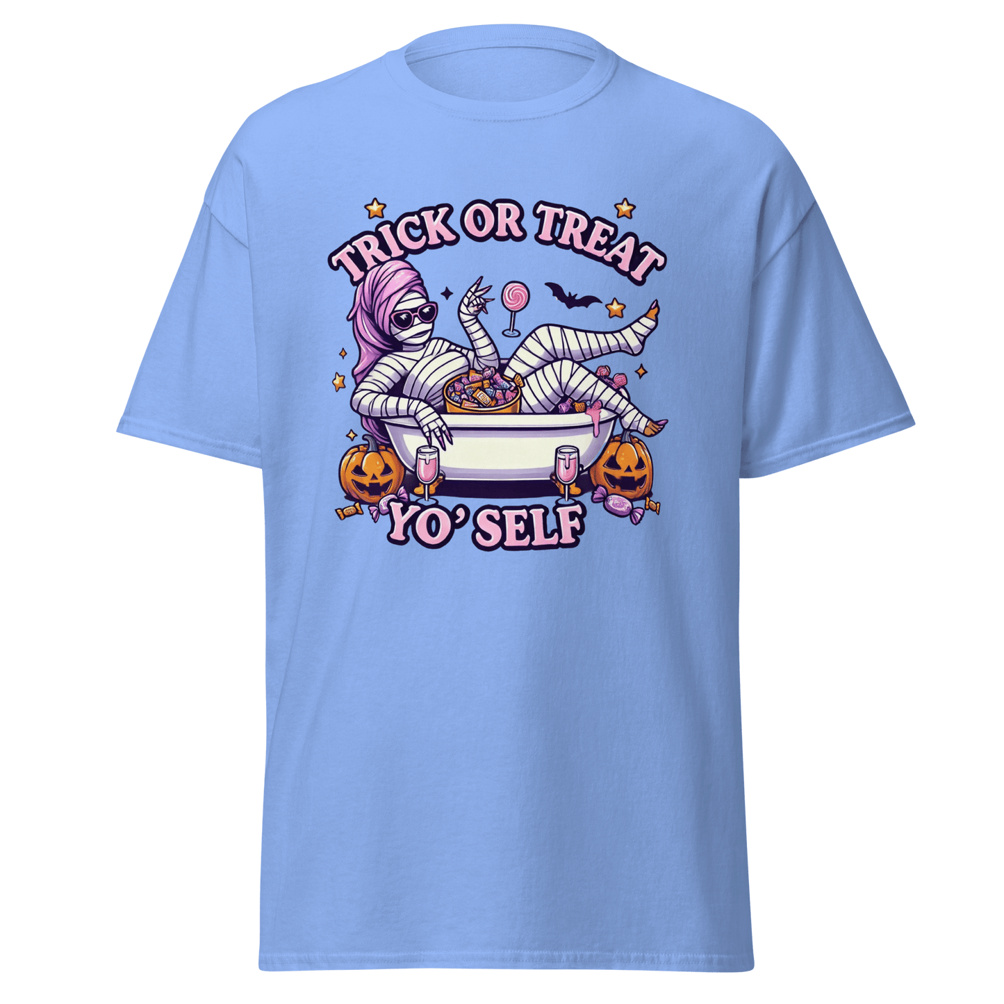 Unisex Halloween Printed T-Shirt – "Trick or Treat Yo'Self" – Fun Halloween T-Shirt - Occasion Nation Studio