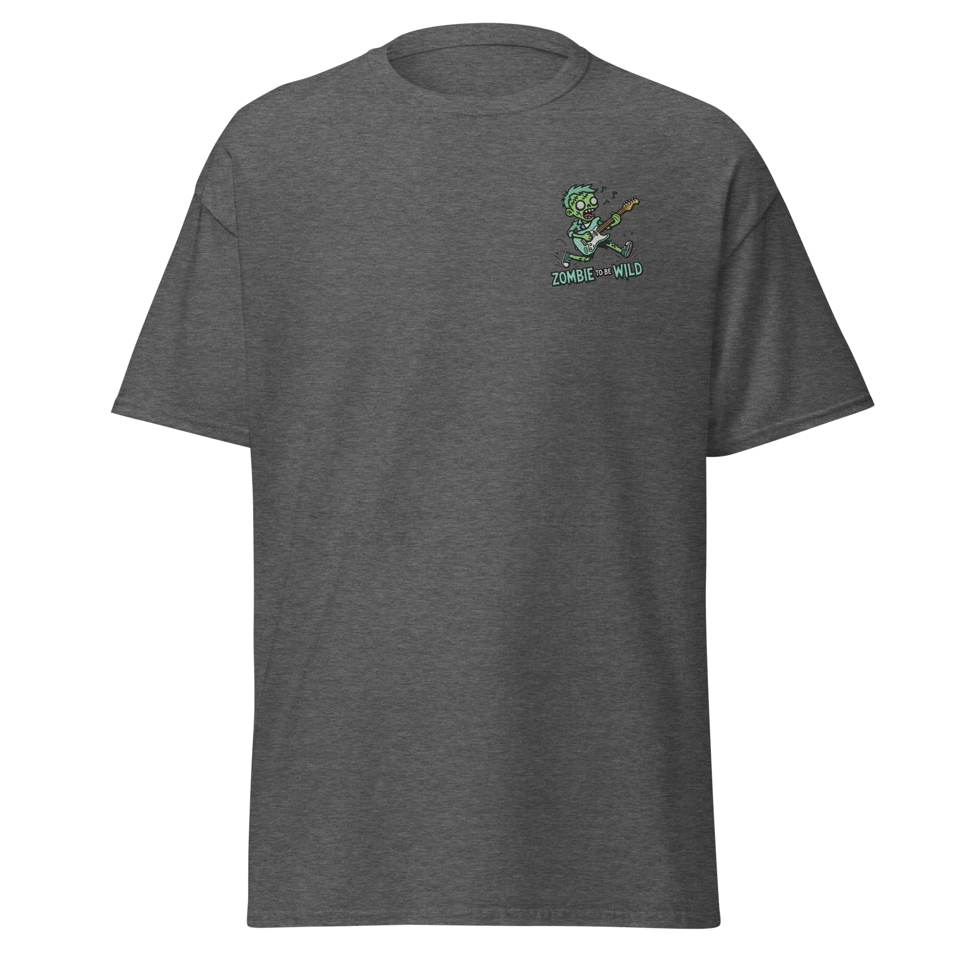 Unisex Halloween Embroidered T-Shirt – "Zombie To Be Wild!" – Fun Zombie Halloween T-Shirt - Occasion Nation Studio