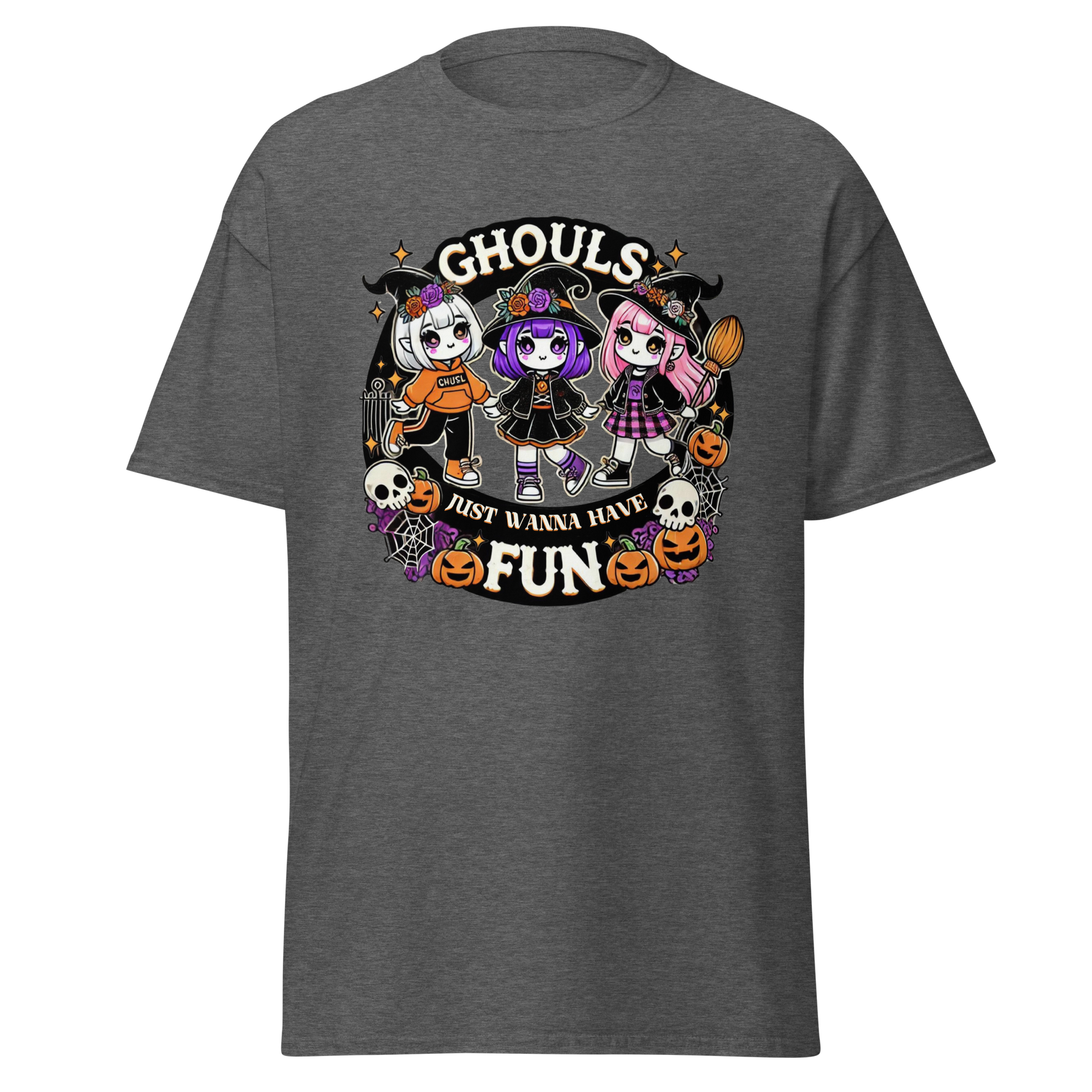 Unisex Halloween Printed T-Shirt – "Ghouls Just Wanna Have Fun" – Fun Halloween T-Shirt - Occasion Nation Studio