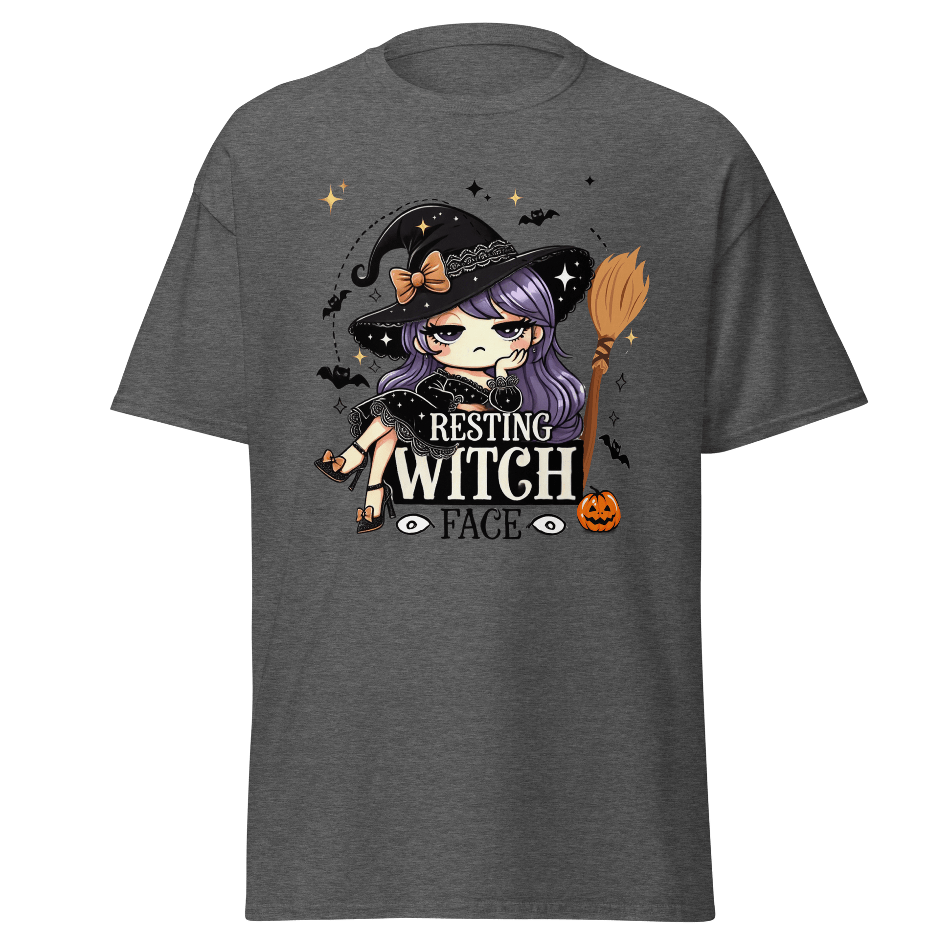 Unisex Halloween Printed T-Shirt – "Resting Witch Face" – Fun Witch Halloween T-Shirt - Occasion Nation Studio