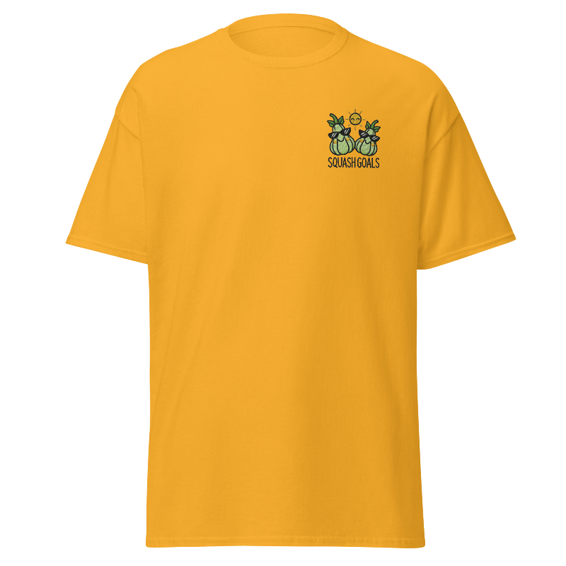 Unisex Fall Embroidered T-Shirt – "Squash Goals" - Occasion Nation Studio