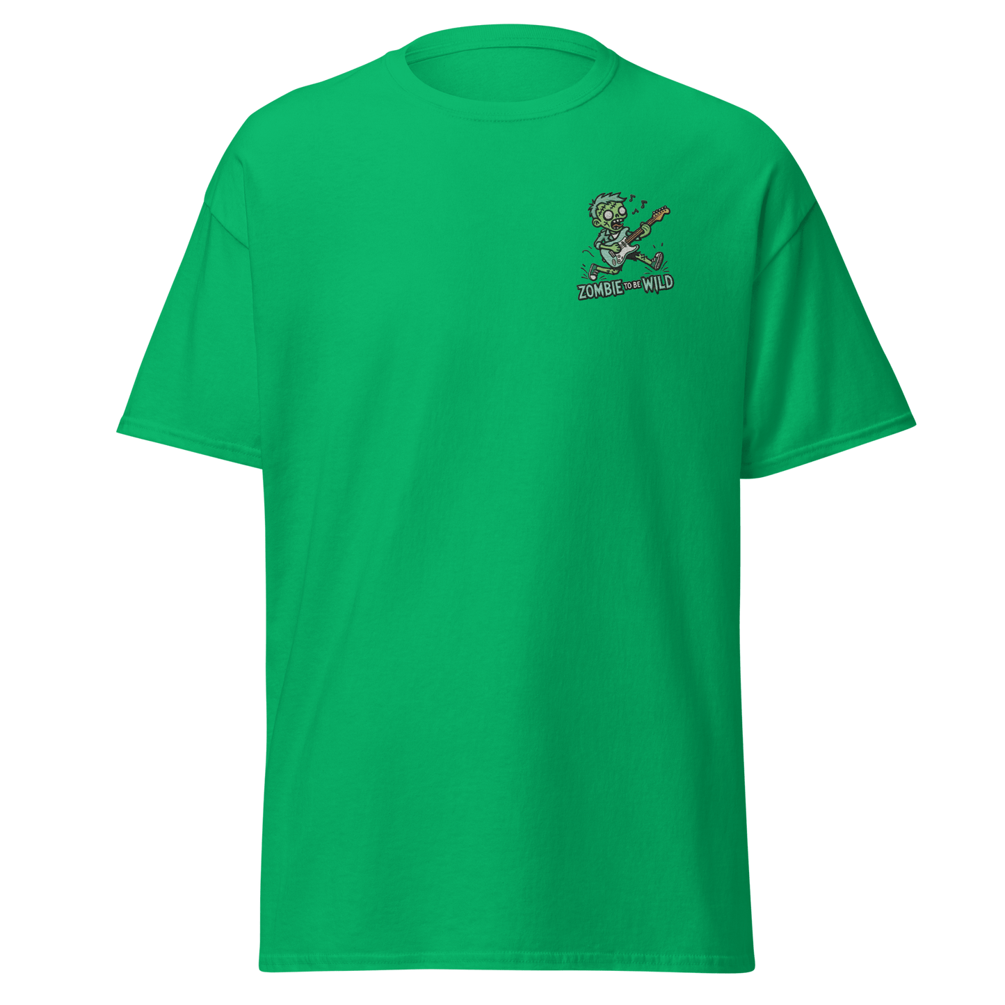 Unisex Halloween Embroidered T-Shirt – "Zombie To Be Wild!" – Fun Zombie Halloween T-Shirt - Occasion Nation Studio