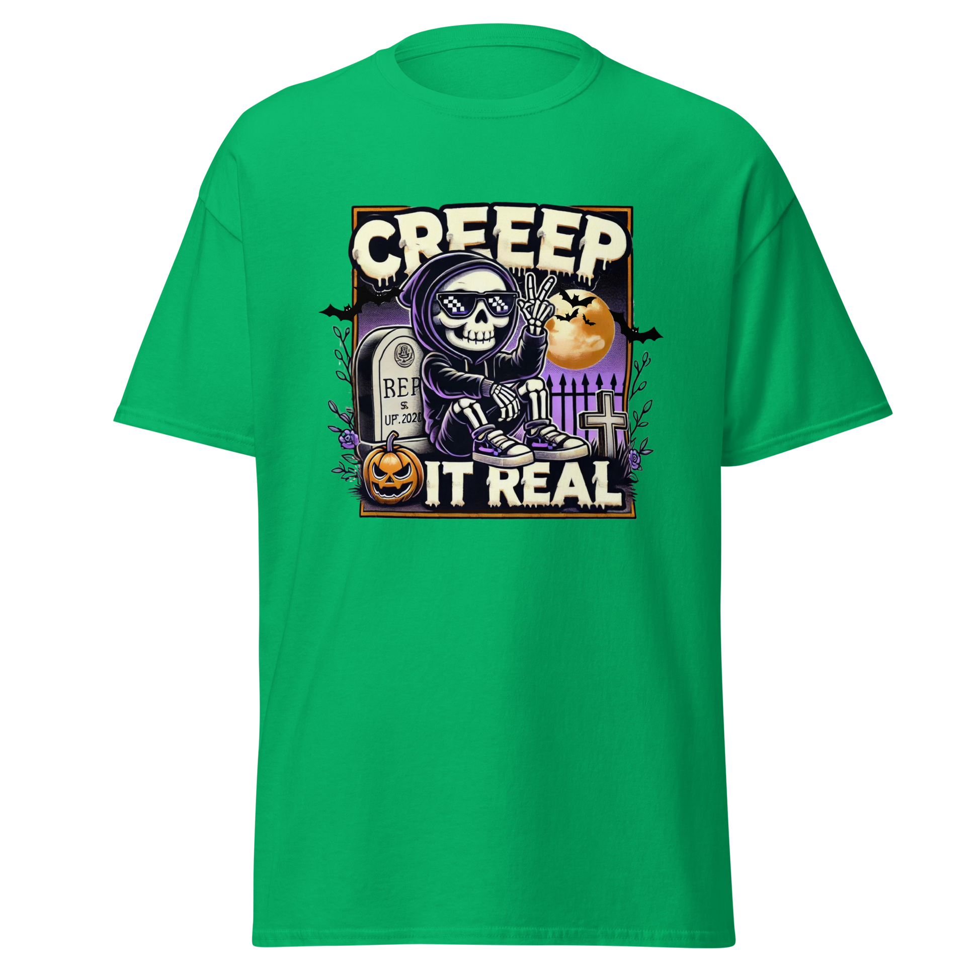 Unisex Halloween Printed T-Shirt – "Creep It Real!" – Fun Halloween T-Shirt - Occasion Nation Studio