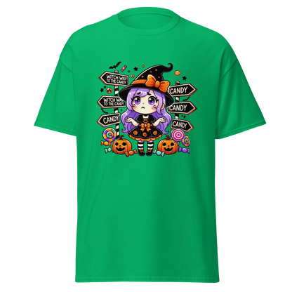 Unisex Halloween Printed T-Shirt – "Witch Way To The Party?" – Fun Halloween T-Shirt - Occasion Nation Studio