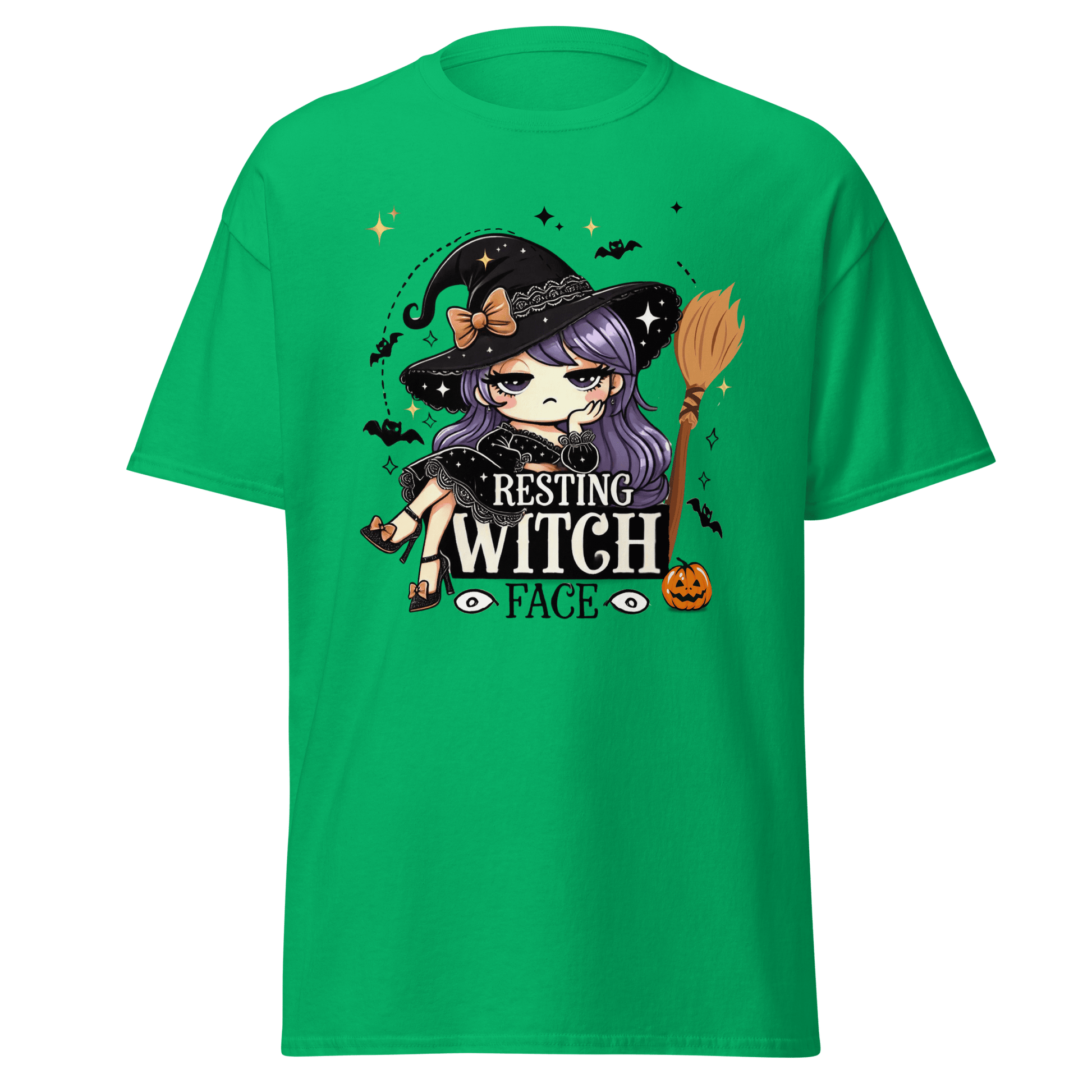 Unisex Halloween Printed T-Shirt – "Resting Witch Face" – Fun Witch Halloween T-Shirt - Occasion Nation Studio