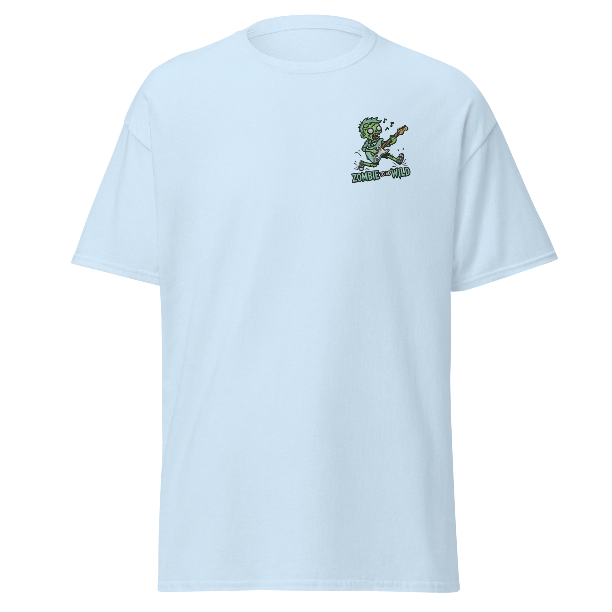 Unisex Halloween Embroidered T-Shirt – "Zombie To Be Wild!" – Fun Zombie Halloween T-Shirt - Occasion Nation Studio