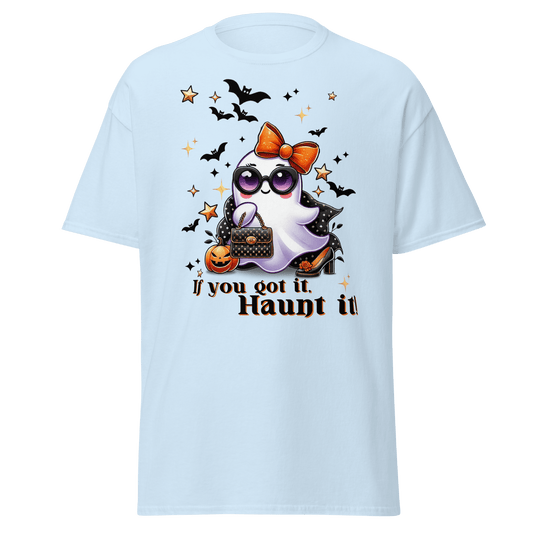 Unisex Halloween Printed T-Shirt – "If You Got It, Haunt It!" – Fun Halloween T-Shirt - Occasion Nation Studio