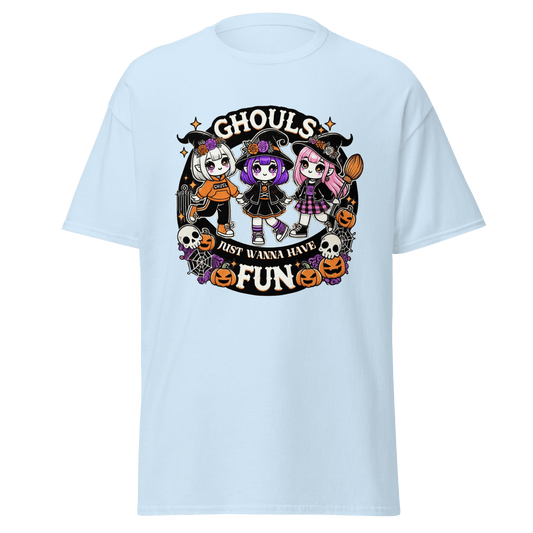 Unisex Halloween Printed T-Shirt – "Ghouls Just Wanna Have Fun" – Fun Halloween T-Shirt - Occasion Nation Studio