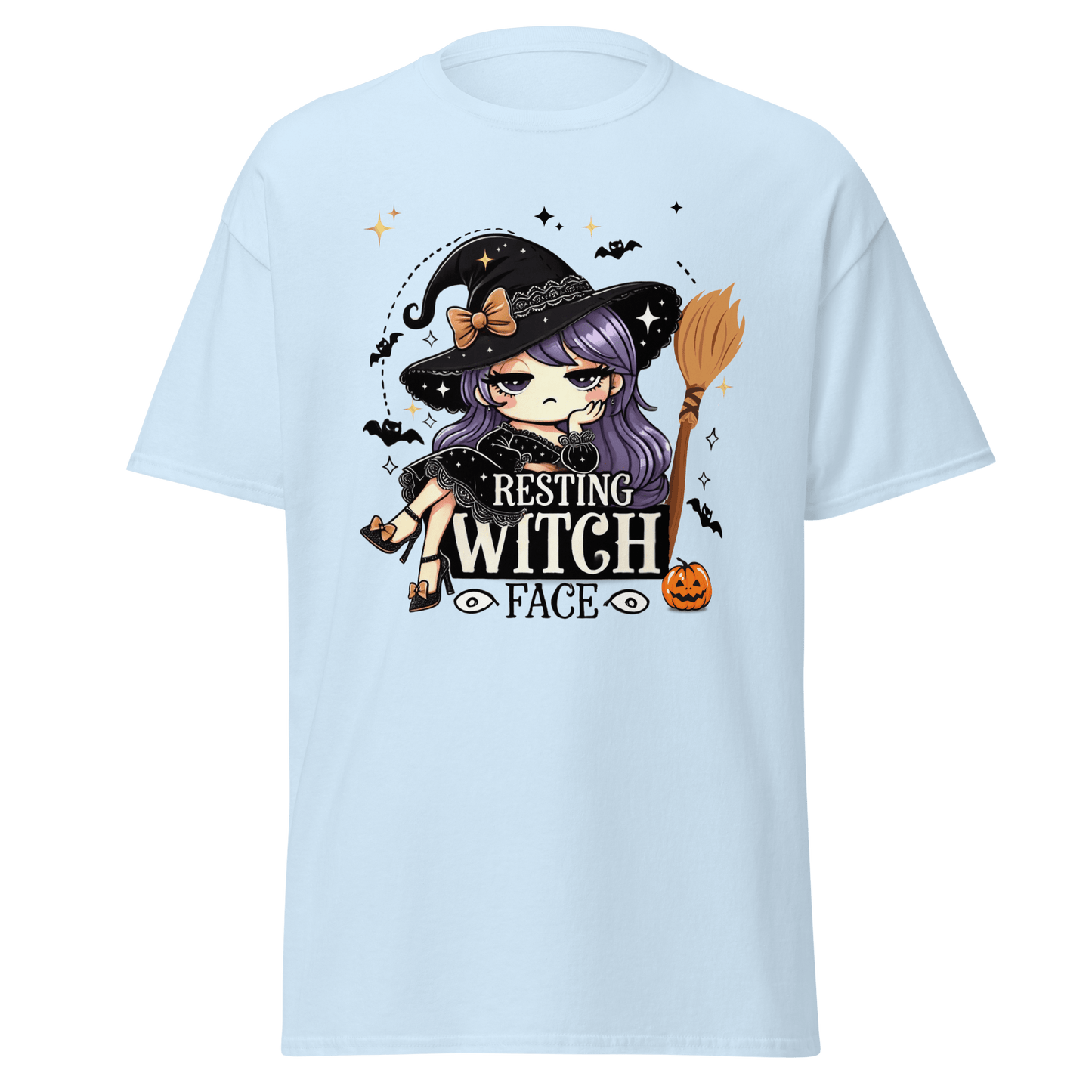 Unisex Halloween Printed T-Shirt – "Resting Witch Face" – Fun Witch Halloween T-Shirt - Occasion Nation Studio