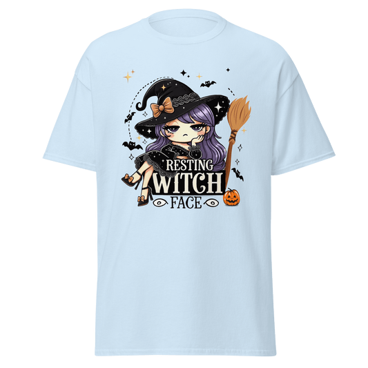 Unisex Halloween Printed T-Shirt – "Resting Witch Face" – Fun Witch Halloween T-Shirt - Occasion Nation Studio