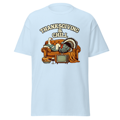 Light Blue - Thanksgiving T-Shirt - Thanksgiving & Chill