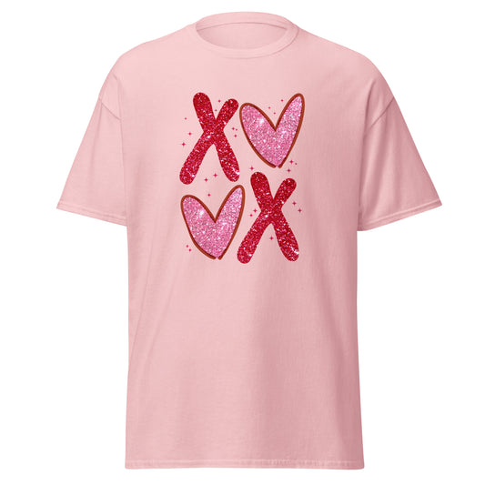 XOXO Pink Glitter - Valentine’s Day T-Shirt – Lightweight and Festive - Occasion Nation Studio