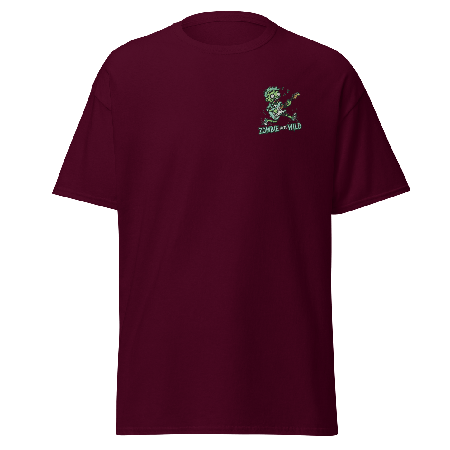 Unisex Halloween Embroidered T-Shirt – "Zombie To Be Wild!" – Fun Zombie Halloween T-Shirt - Occasion Nation Studio