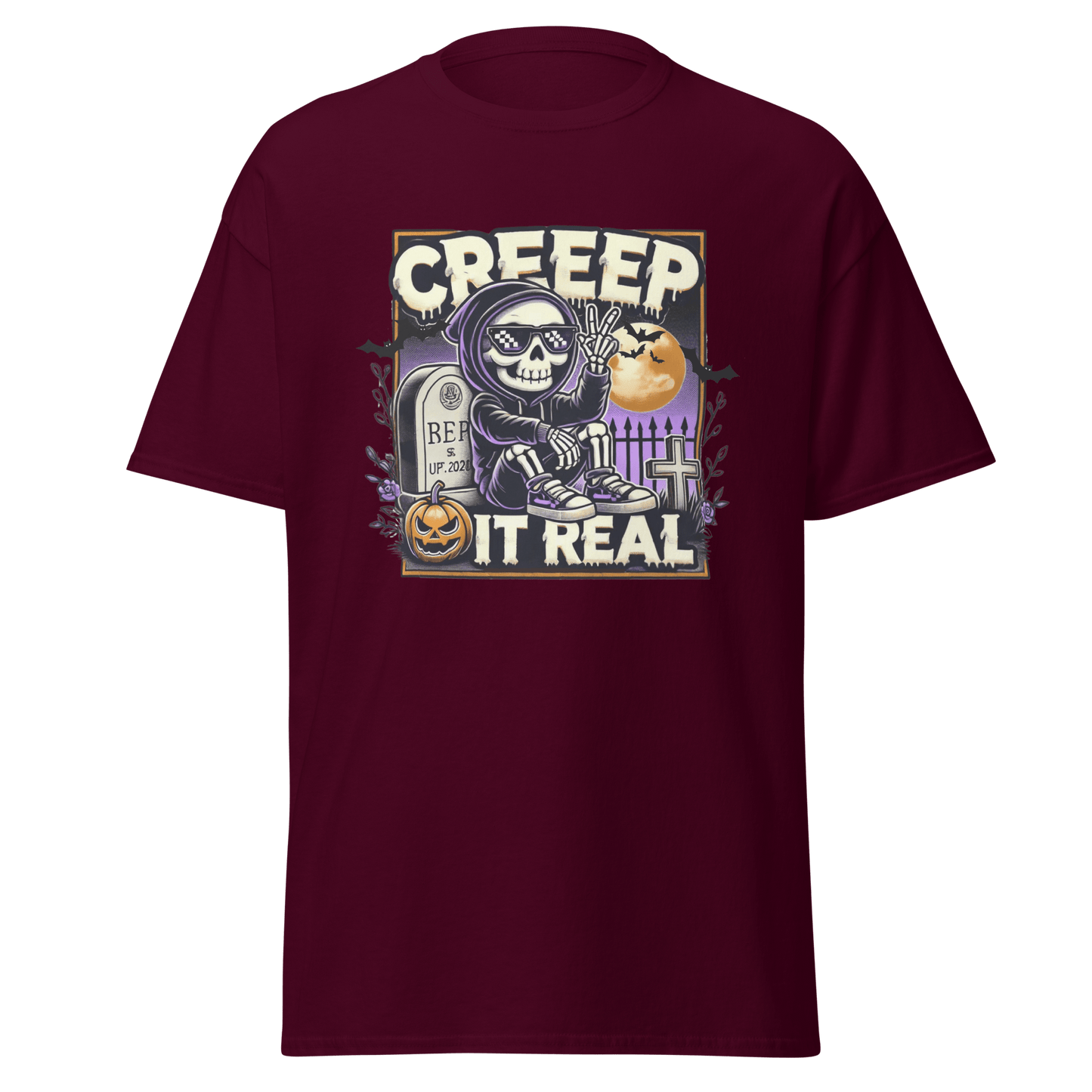 Unisex Halloween Printed T-Shirt – "Creep It Real!" – Fun Halloween T-Shirt - Occasion Nation Studio