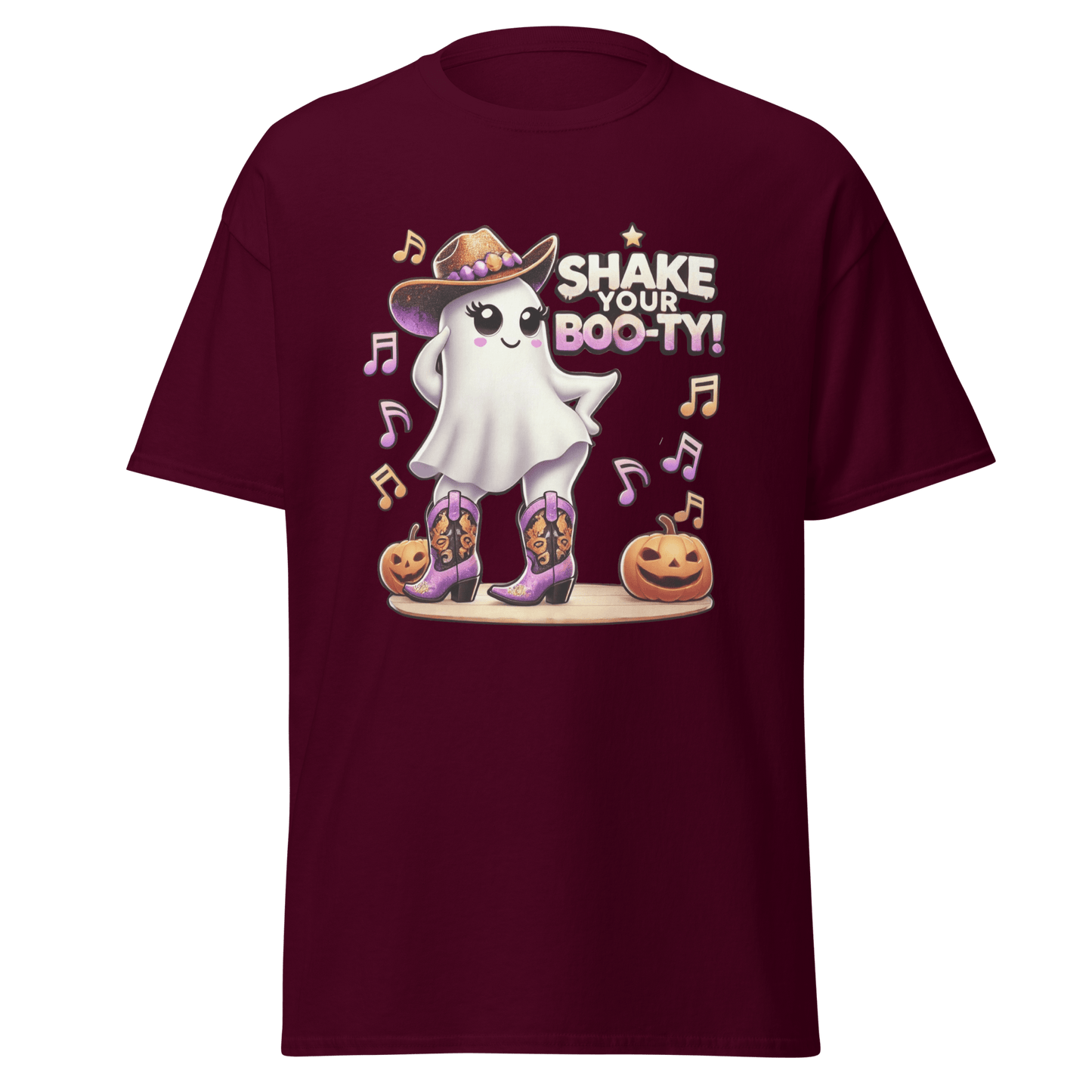 Unisex Halloween Printed T-Shirt – "Shake Your Boo-Ty!" – Fun Halloween T-Shirt - Occasion Nation Studio