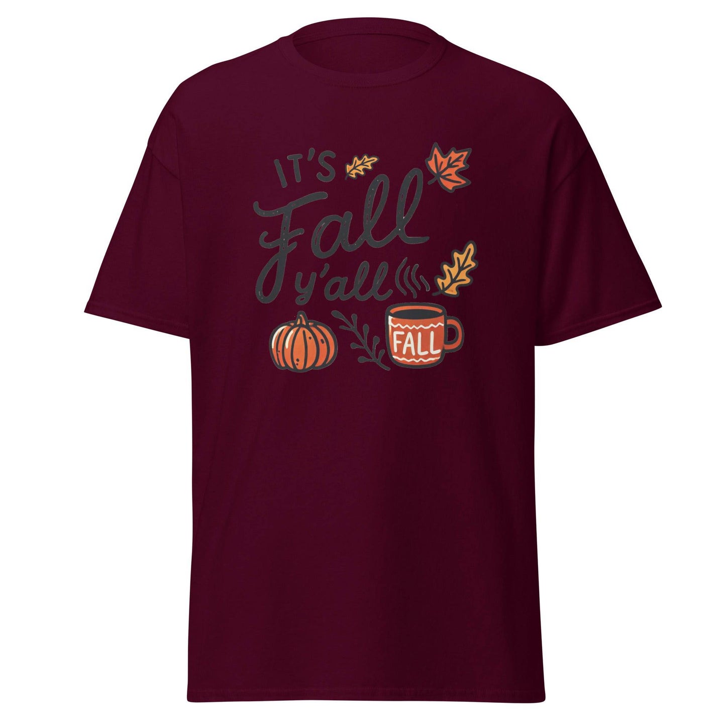 Unisex Fall Printed T-Shirt – "It’s Fall Y’all" – Cozy Autumn T-Shirt for Fall Lovers - Occasion Nation Studio