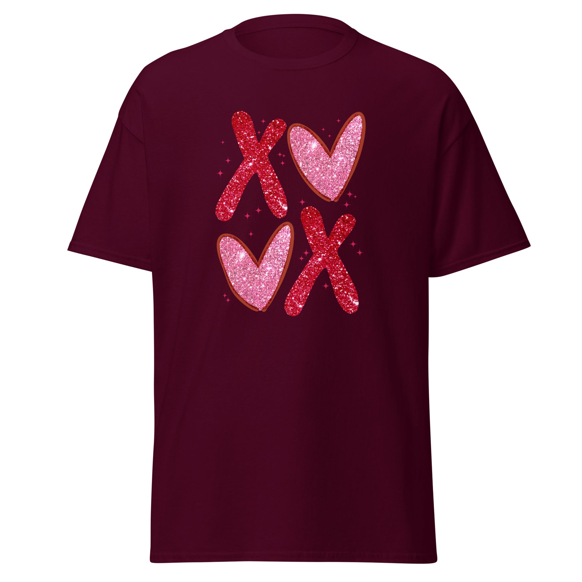 XOXO Pink Glitter - Valentine’s Day T-Shirt – Lightweight and Festive - Occasion Nation Studio