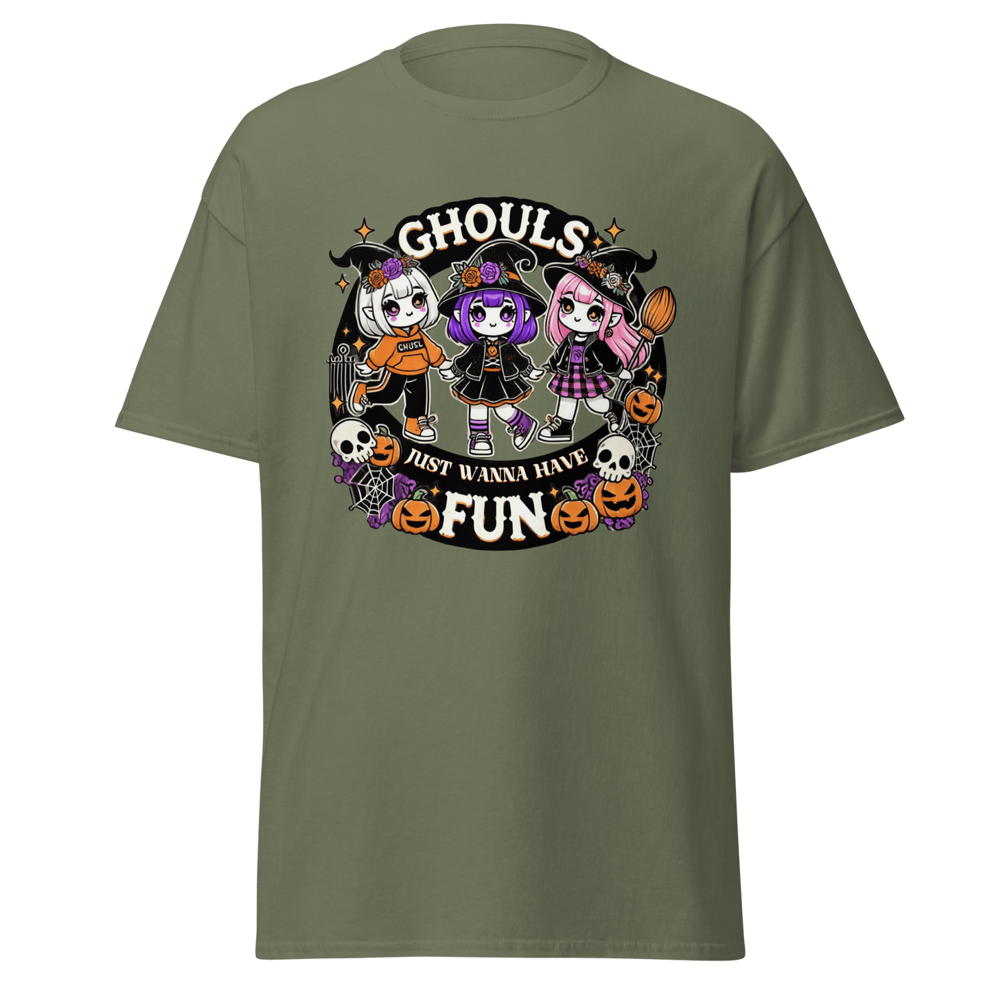 Unisex Halloween Printed T-Shirt – "Ghouls Just Wanna Have Fun" – Fun Halloween T-Shirt - Occasion Nation Studio