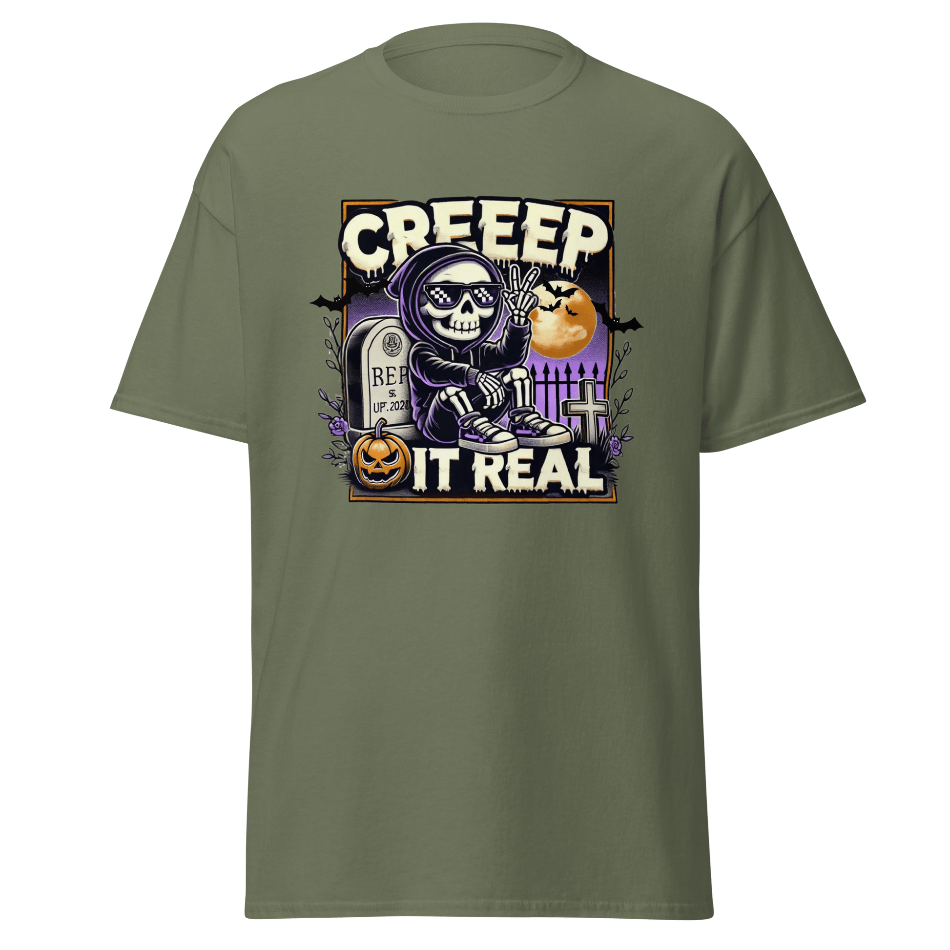 Unisex Halloween Printed T-Shirt – "Creep It Real!" – Fun Halloween T-Shirt - Occasion Nation Studio