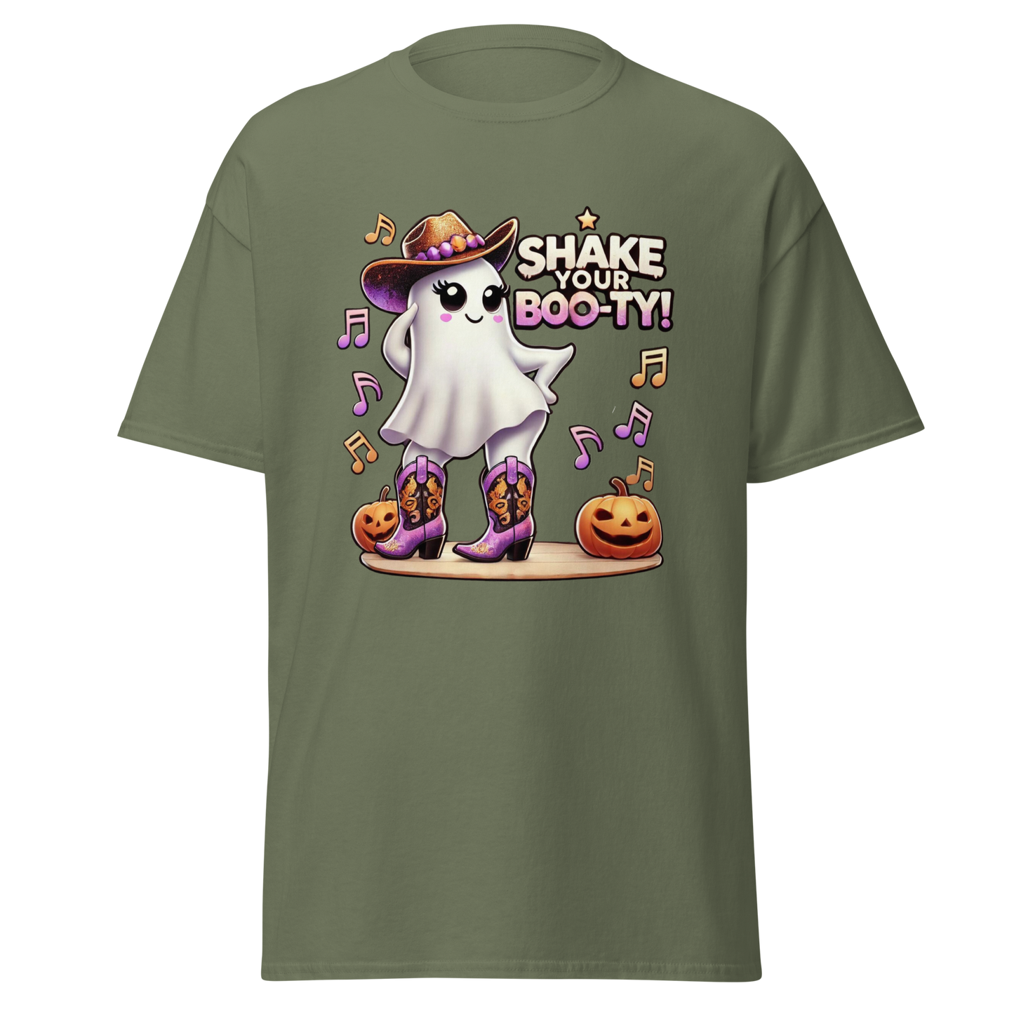 Unisex Halloween Printed T-Shirt – "Shake Your Boo-Ty!" – Fun Halloween T-Shirt - Occasion Nation Studio