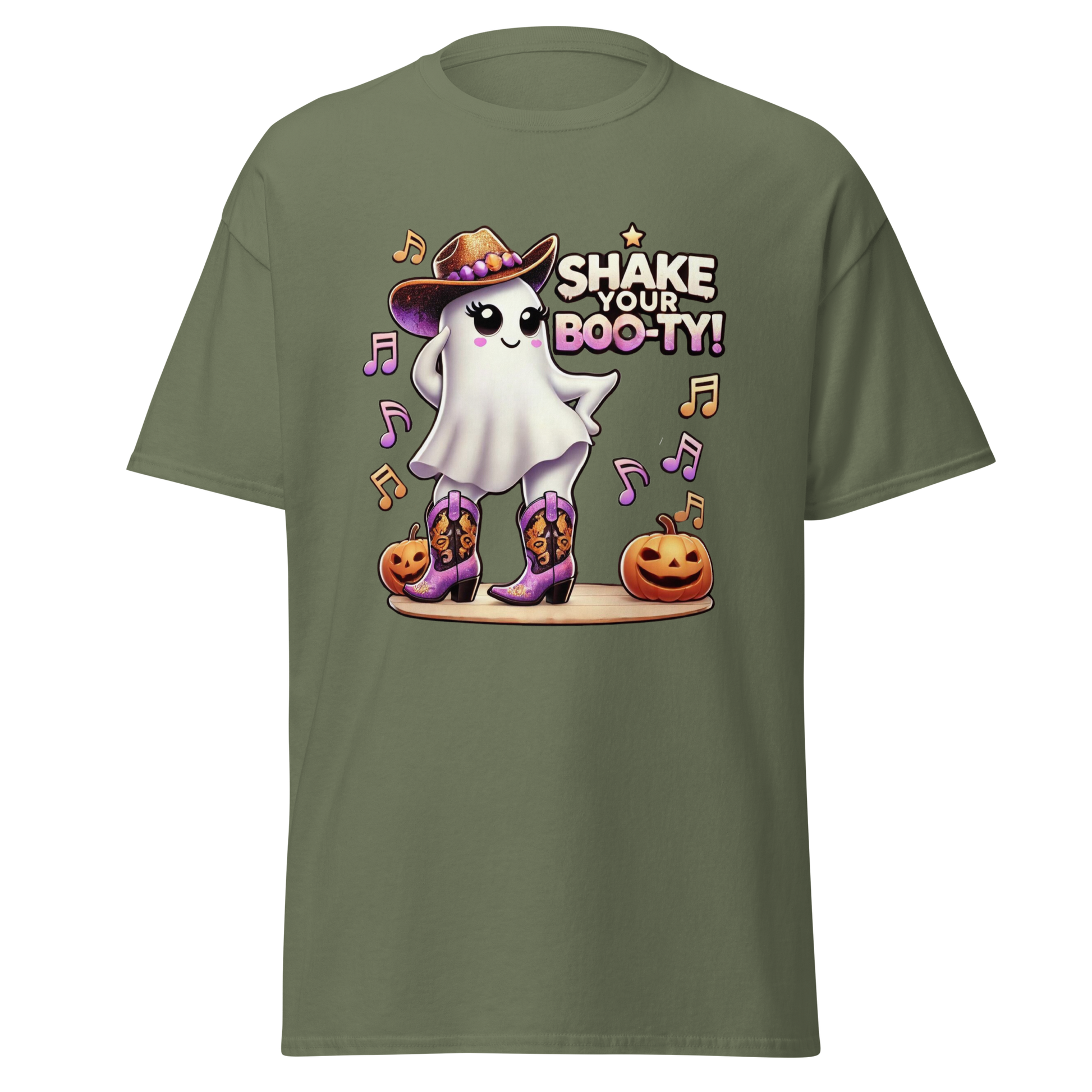 Unisex Halloween Printed T-Shirt – "Shake Your Boo-Ty!" – Fun Halloween T-Shirt - Occasion Nation Studio