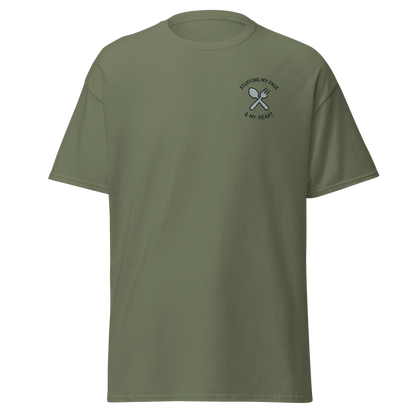 Military Green - Thanksgiving T-Shirt - Stuffing My Face & My Heart